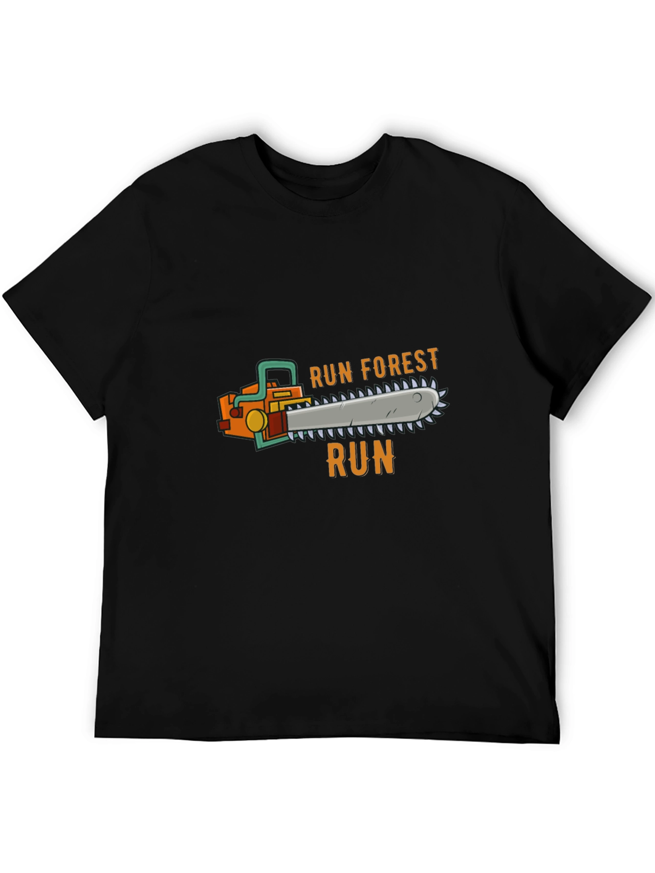 Run Forest Run Chainsaw T-Shirt - Novelty Tee