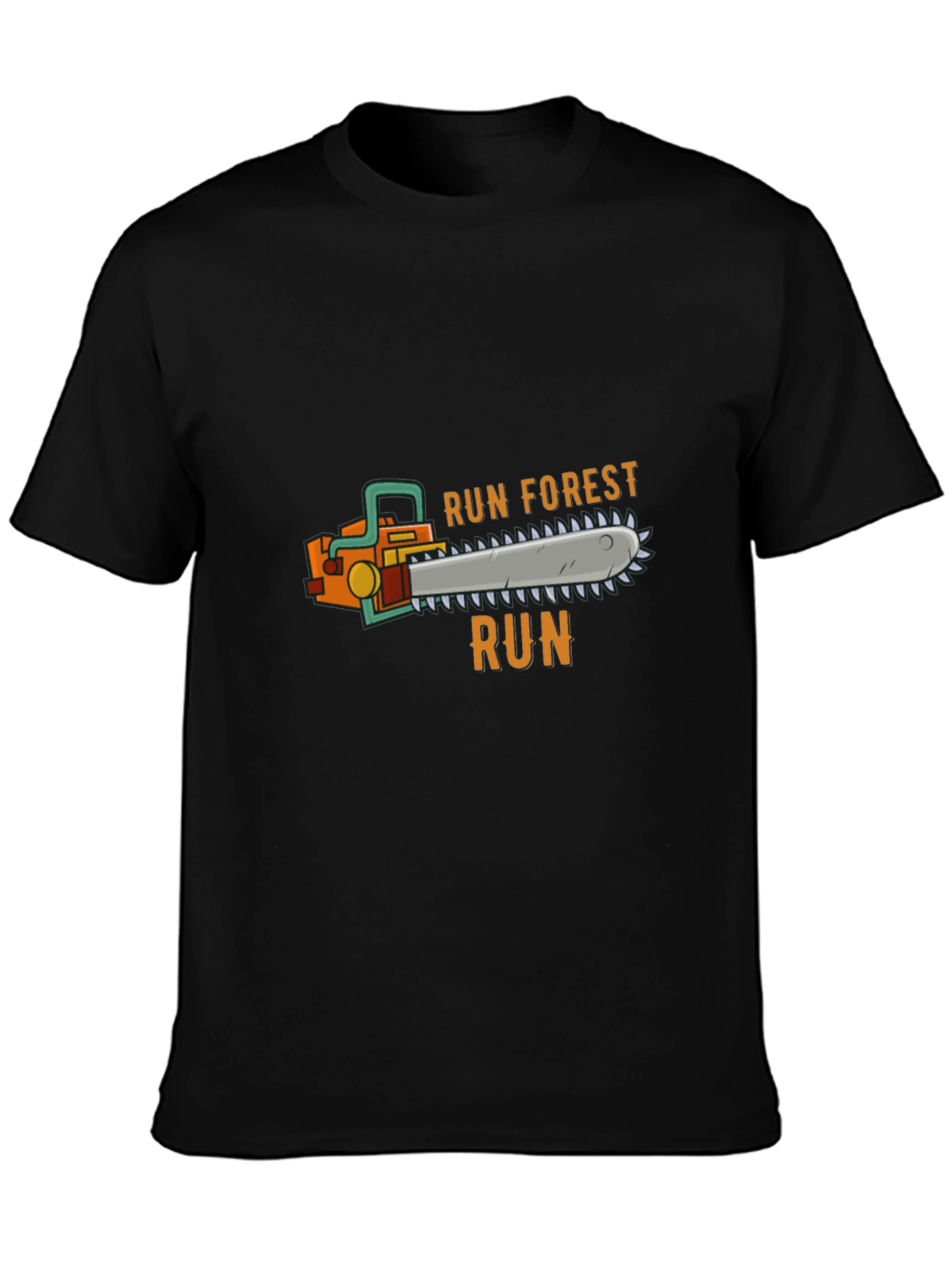 Run Forest Run Chainsaw T-Shirt - Novelty Tee