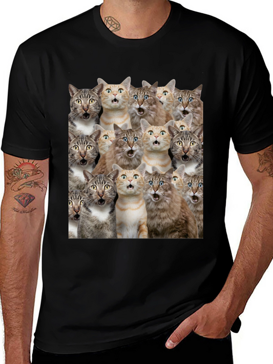 Surprised Cats Graphic Tee - Funny Mens T-Shirt