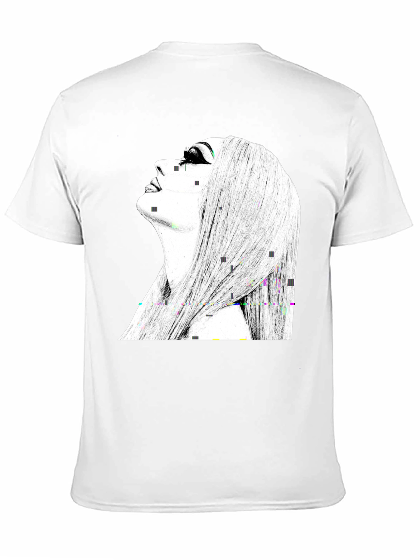 Black Graphic Tee - Woman Portrait Design