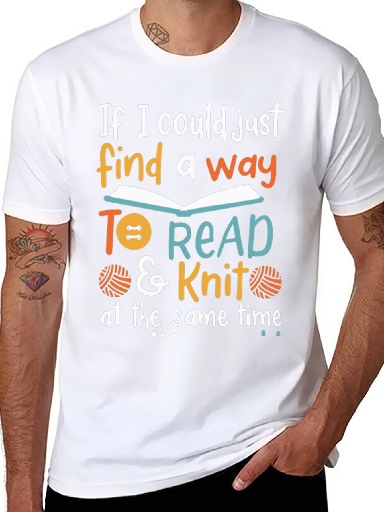 Read & Knit T-Shirt: Book Lover Knitter Gift