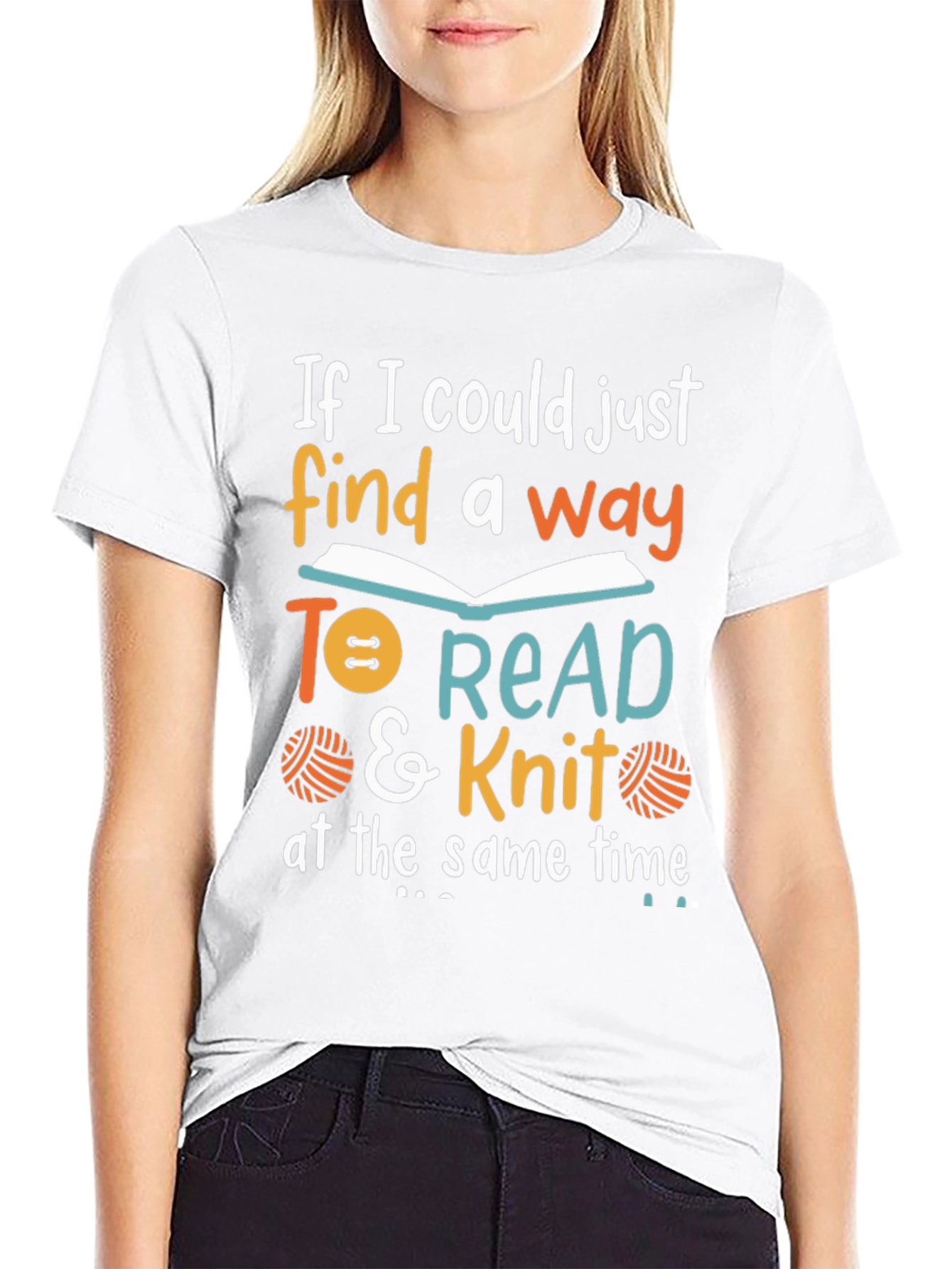 Read & Knit T-Shirt: Book Lover Knitter Gift