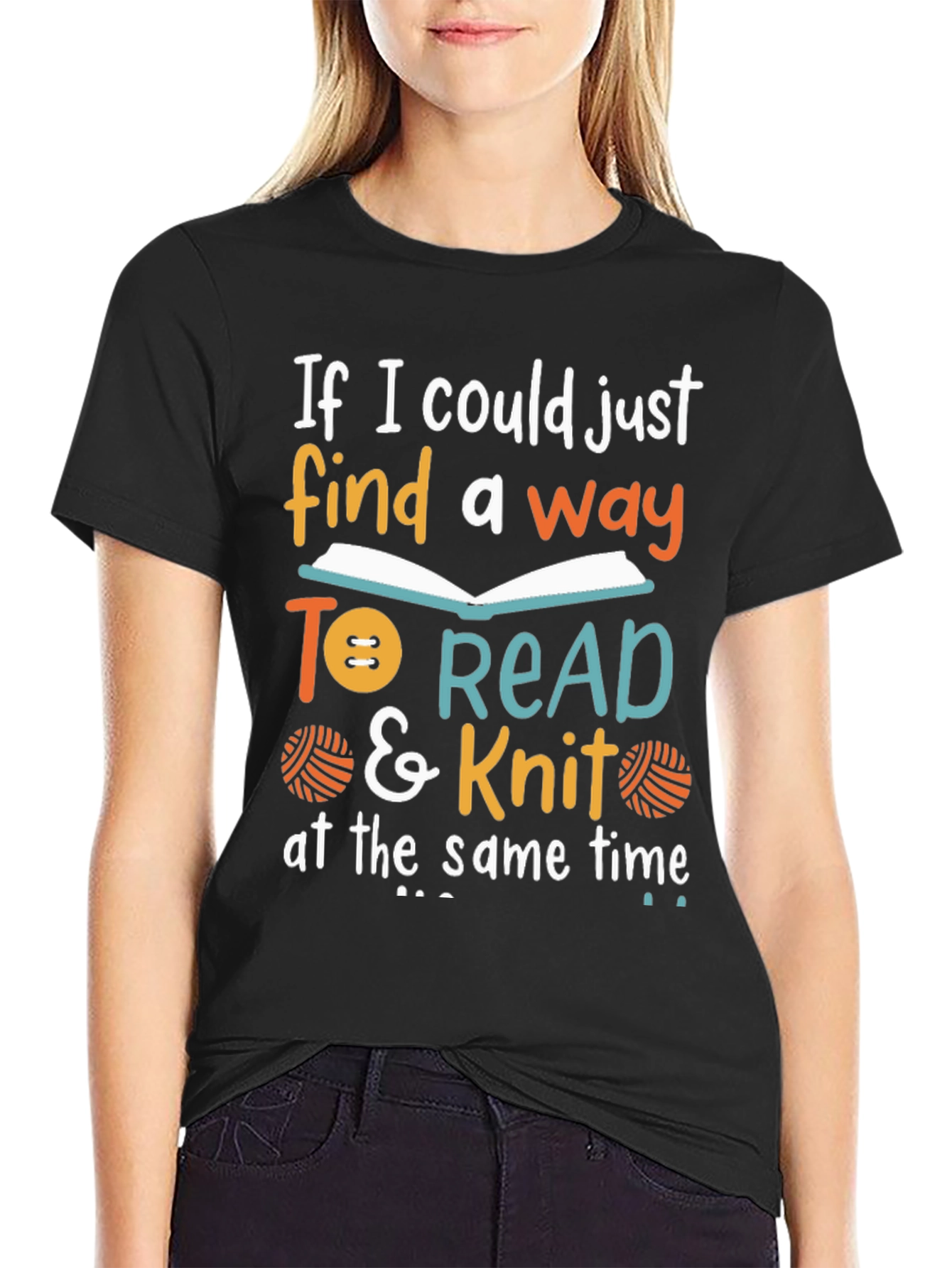 Read & Knit T-Shirt: Book Lover Knitter Gift