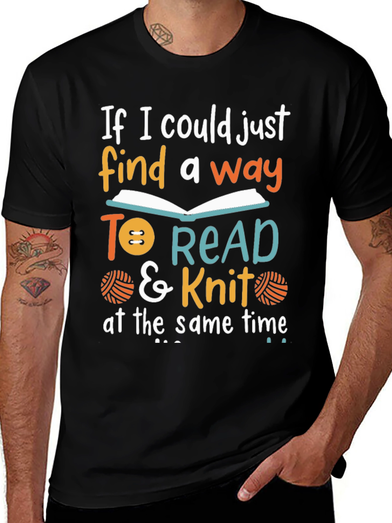 Read & Knit T-Shirt: Book Lover Knitter Gift