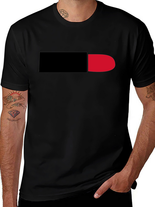 Black Tee with Red & Black Pill Graphic