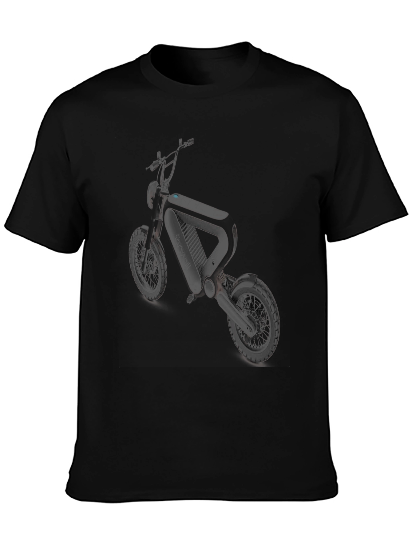 Mens Black Graphic Tee - Electric Motorcycle Design