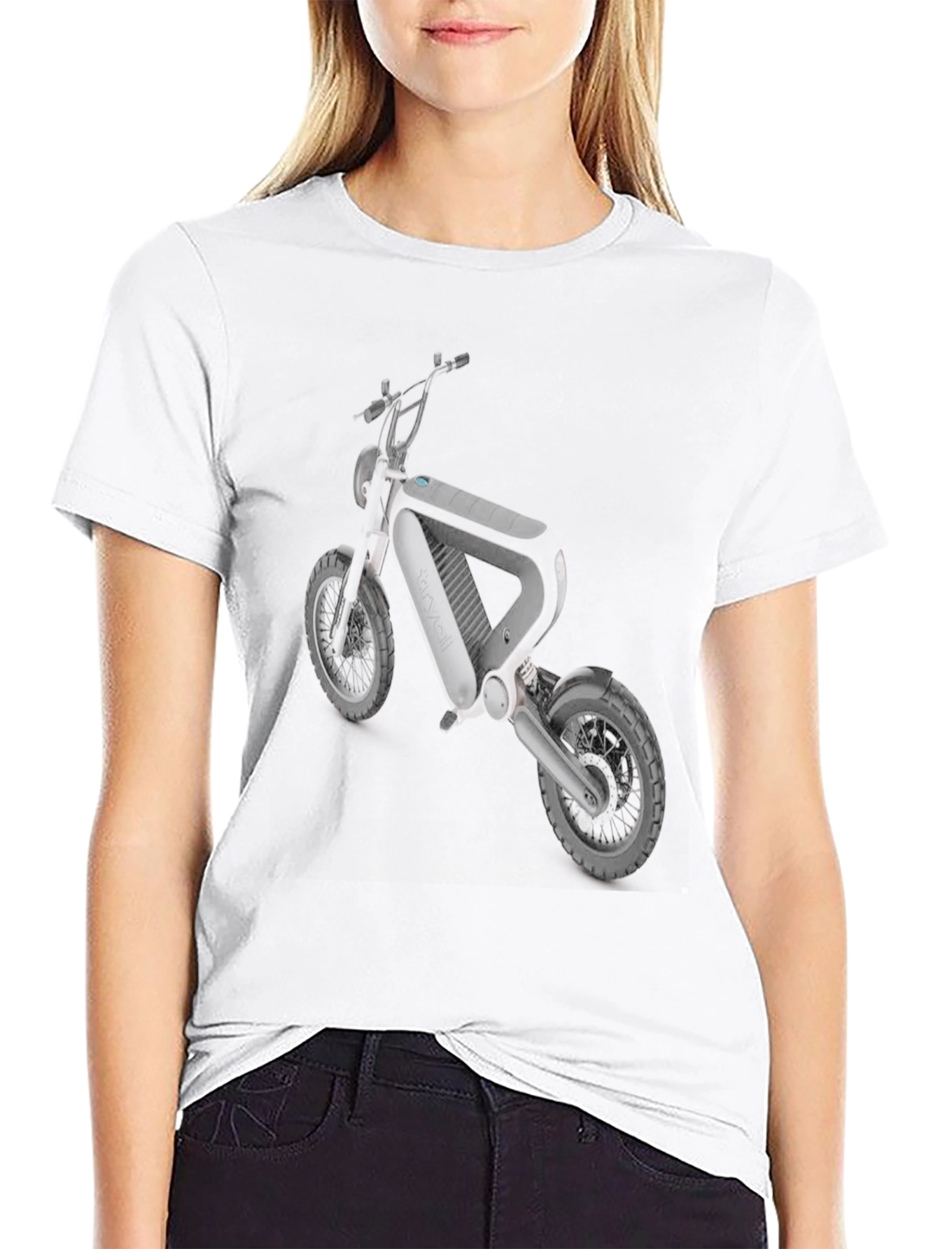 Mens Black Graphic Tee - Electric Motorcycle Design