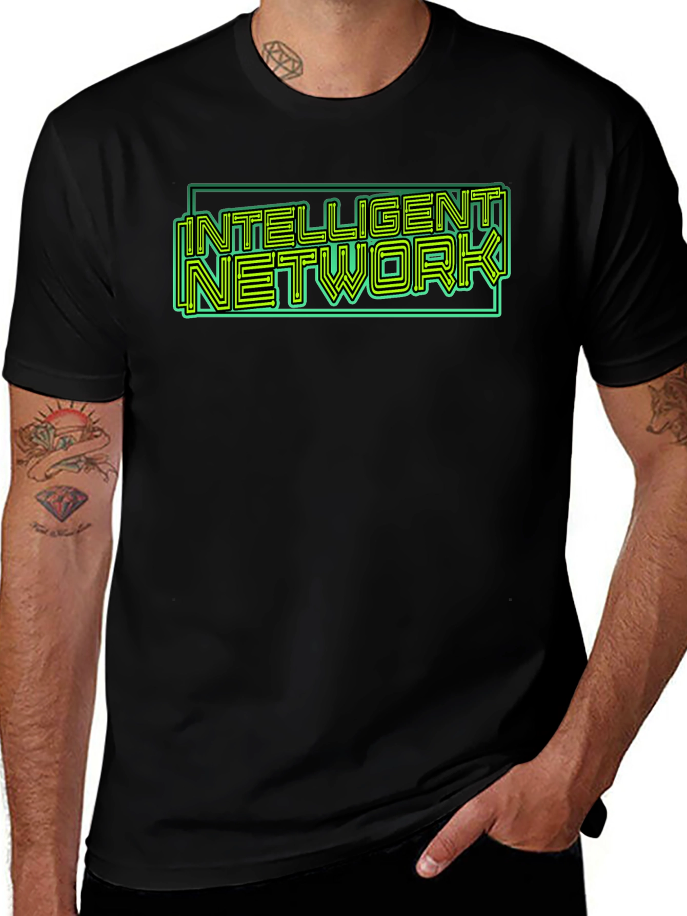 Intelligent Network Graphic T-Shirt - Black