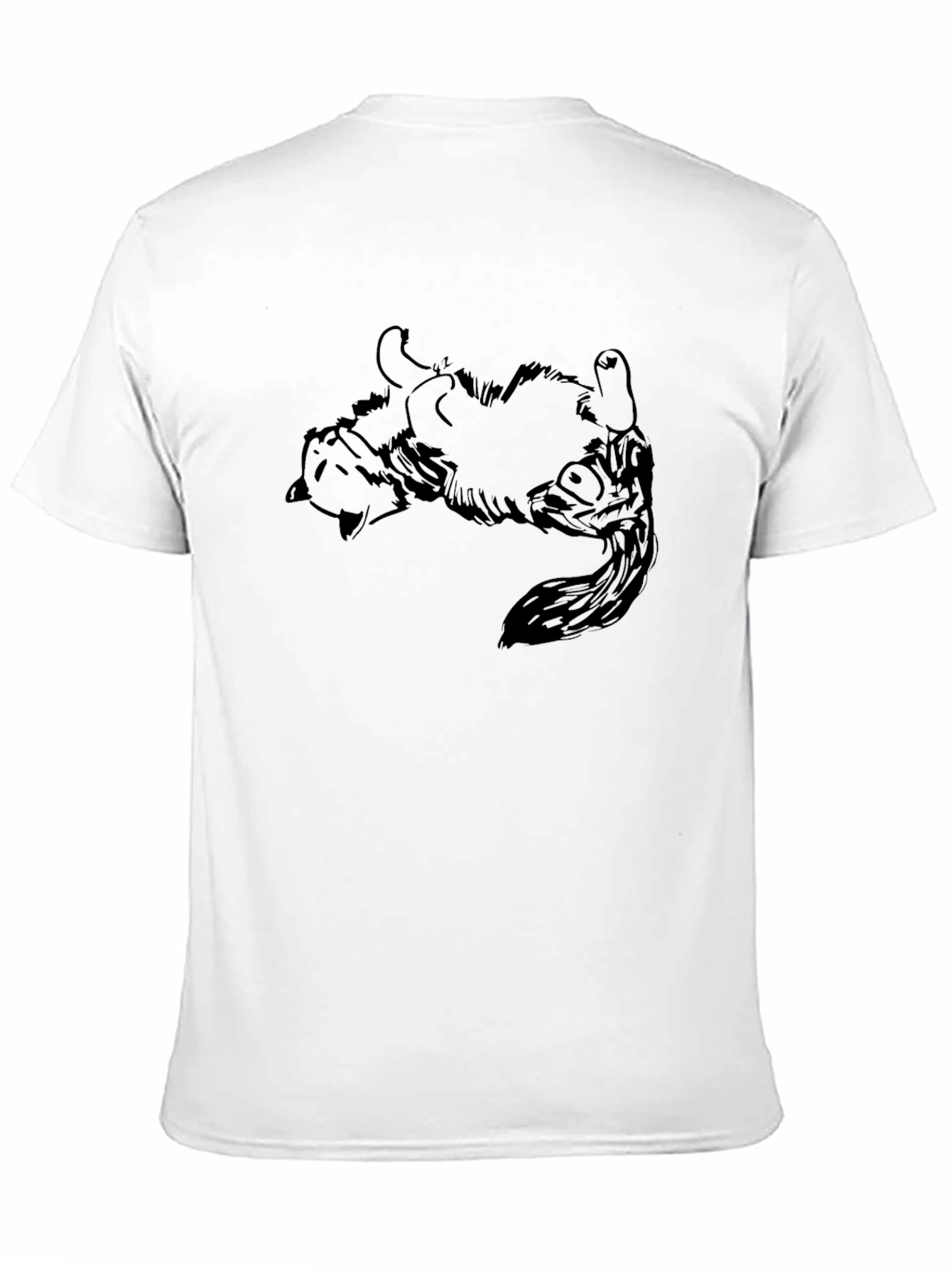 Upside Down Cat Graphic Tee - Black