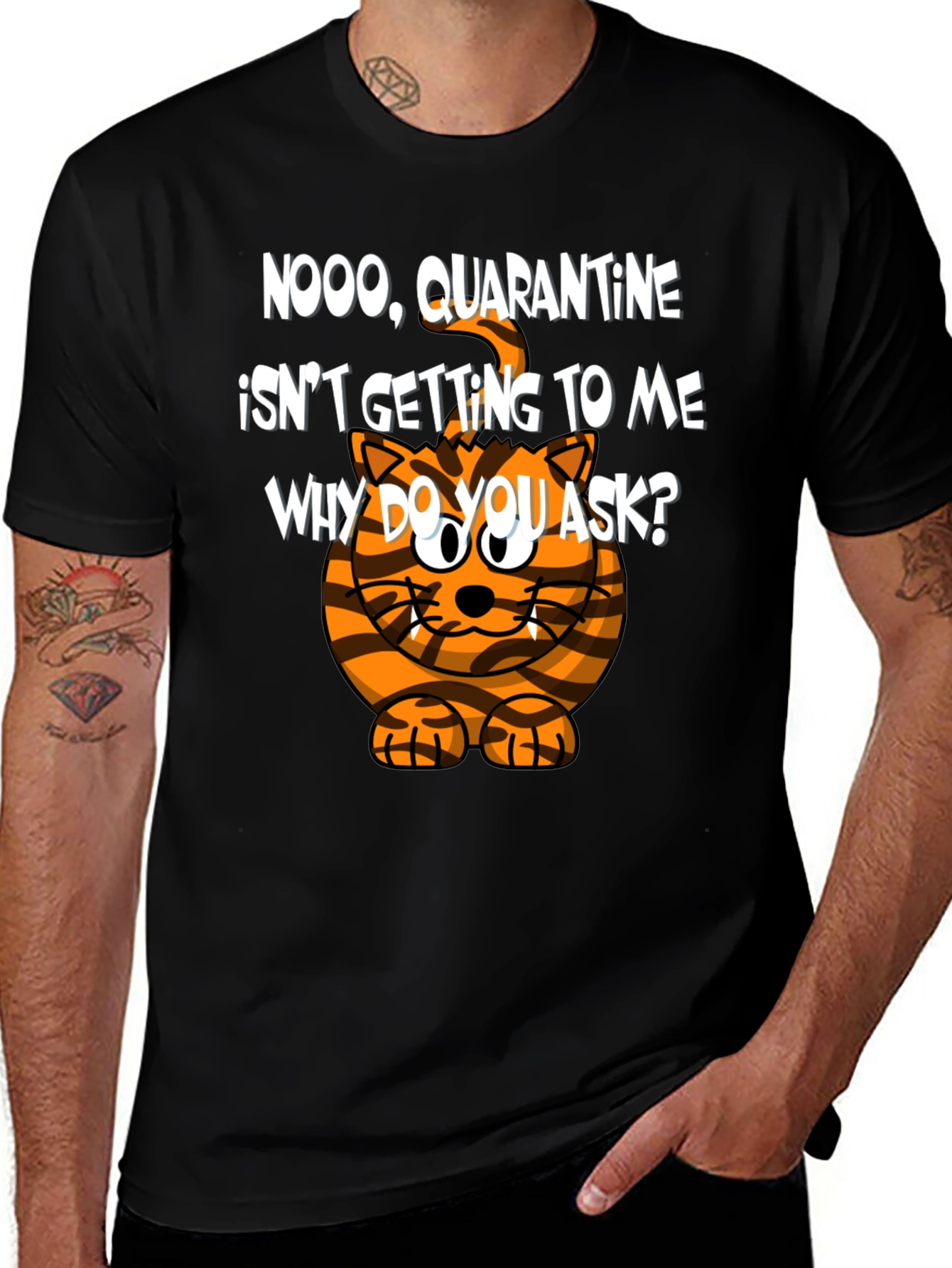 Quarantine Cat T-Shirt - Funny Graphic Tee