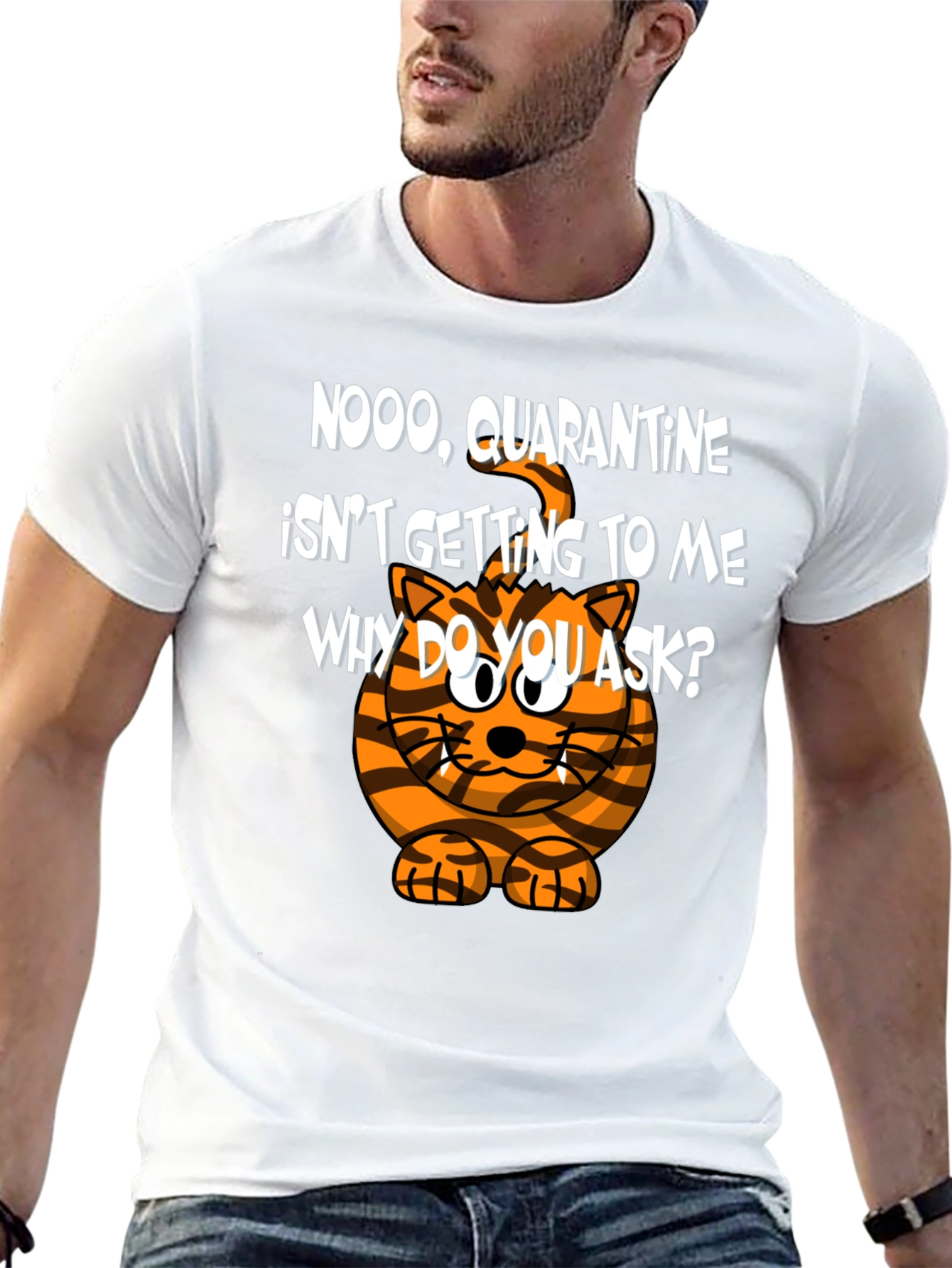 Quarantine Cat T-Shirt - Funny Graphic Tee