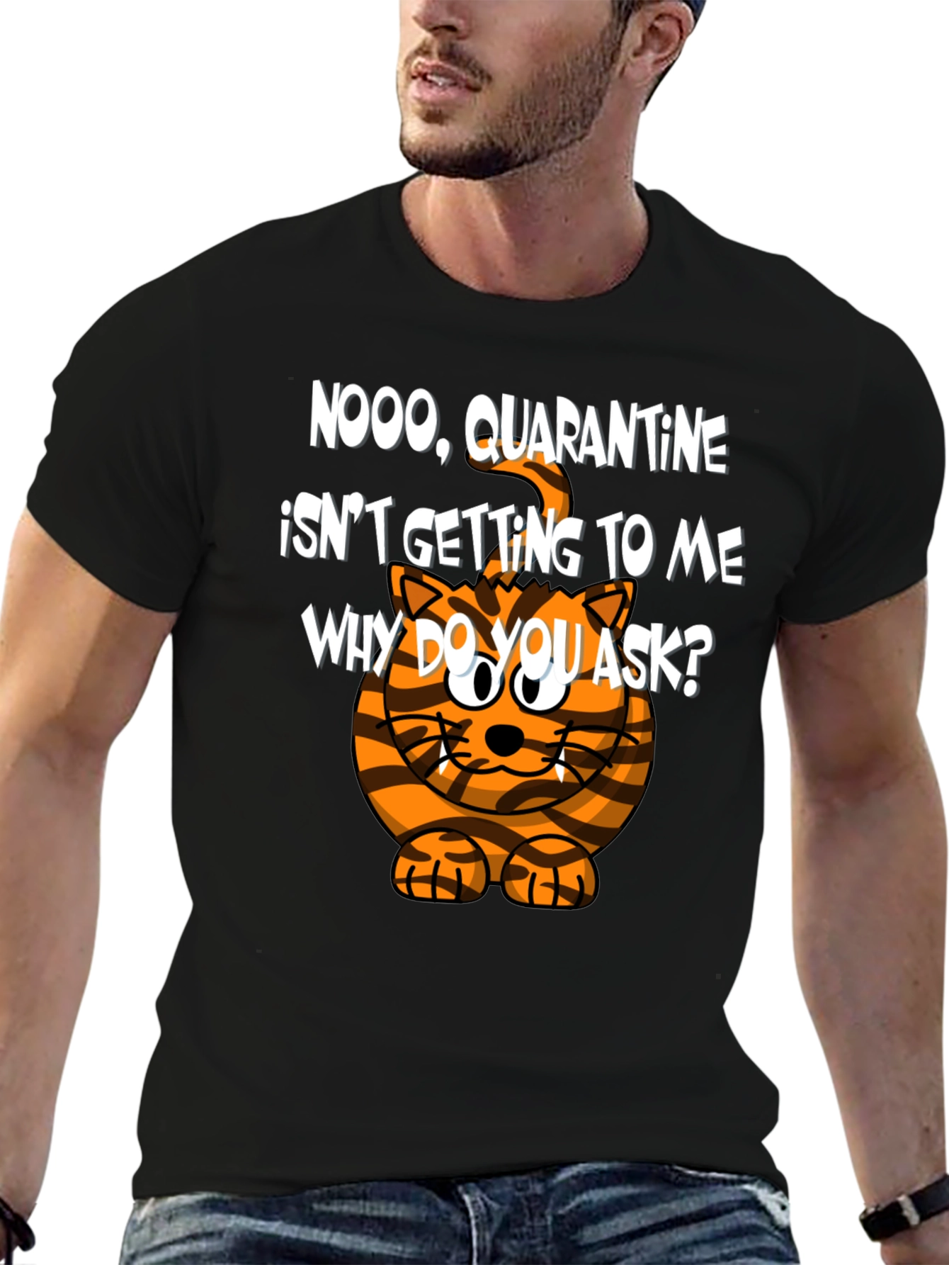 Quarantine Cat T-Shirt - Funny Graphic Tee