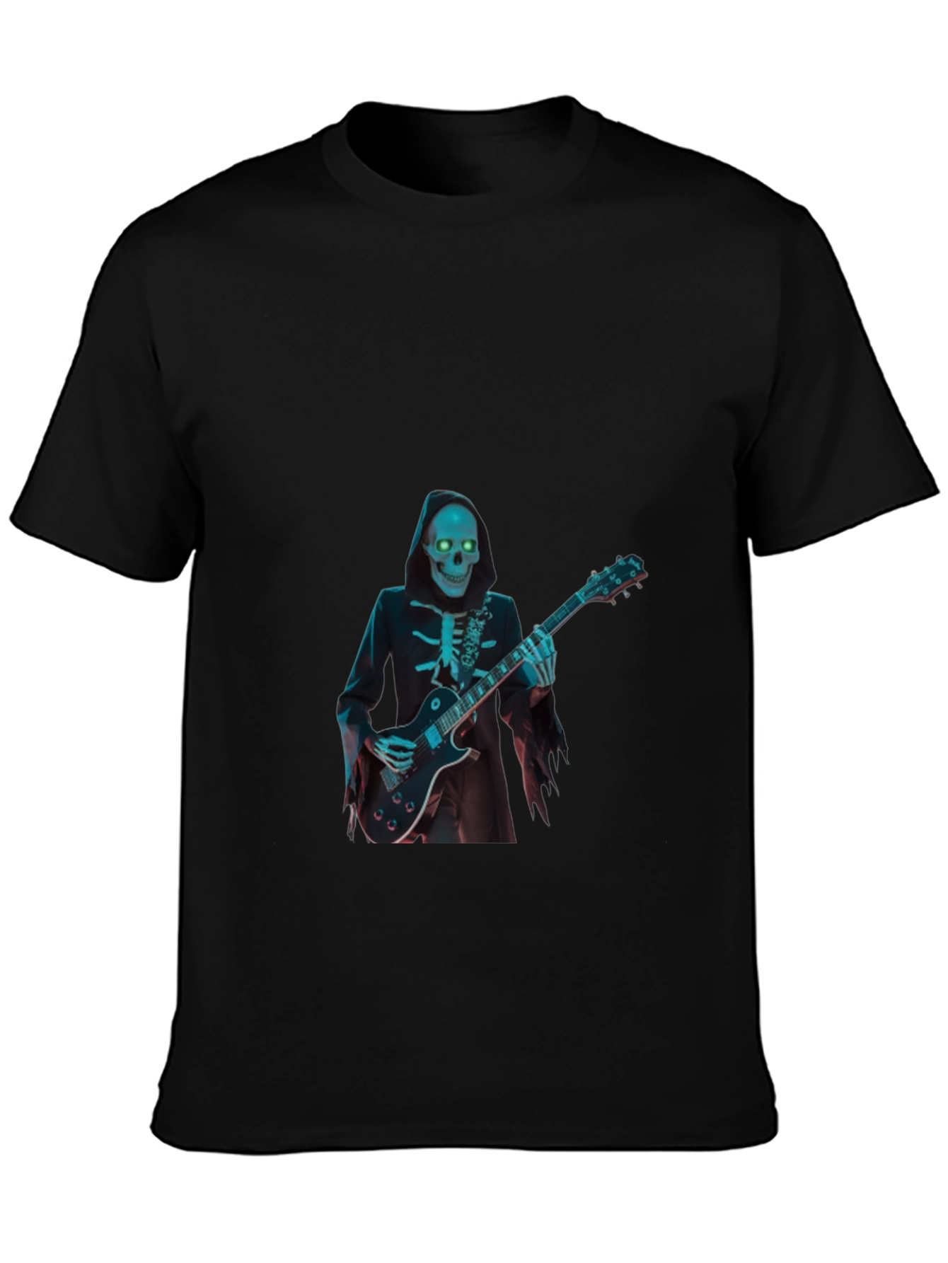 Skeleton Guitarist Graphic T-Shirt - Black