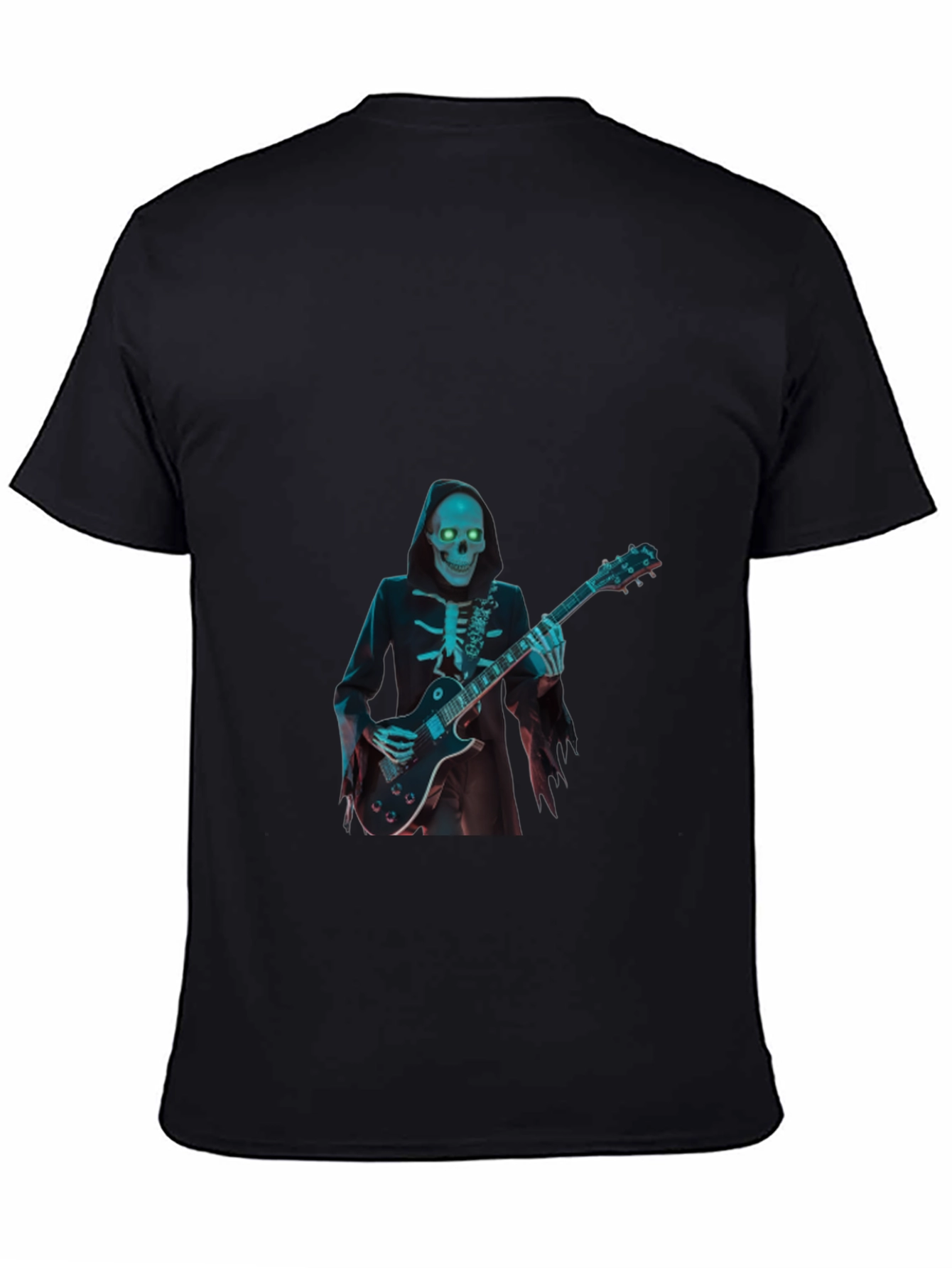 Skeleton Guitarist Graphic T-Shirt - Black