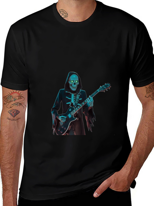 Skeleton Guitarist Graphic T-Shirt - Black