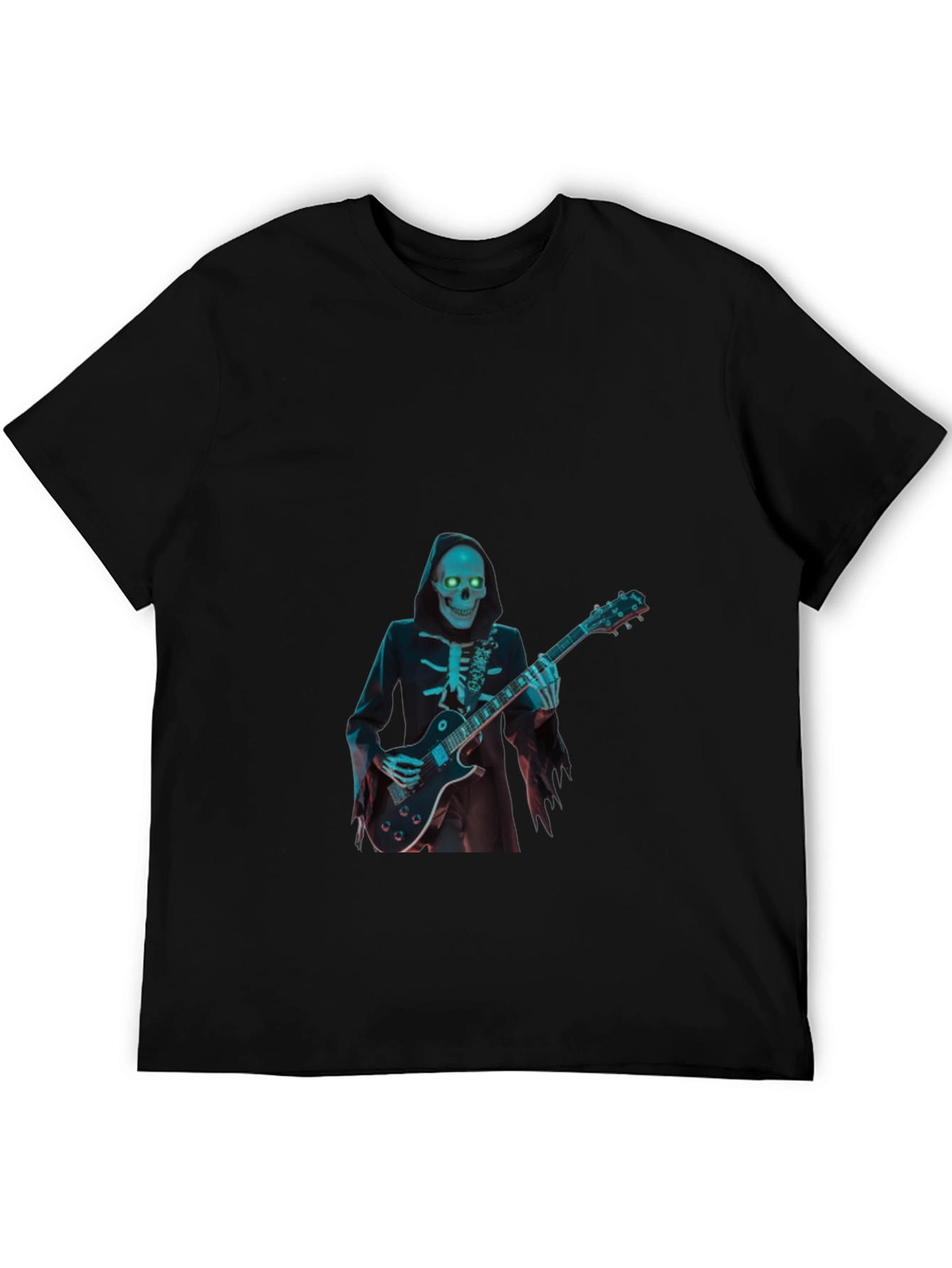 Skeleton Guitarist Graphic T-Shirt - Black