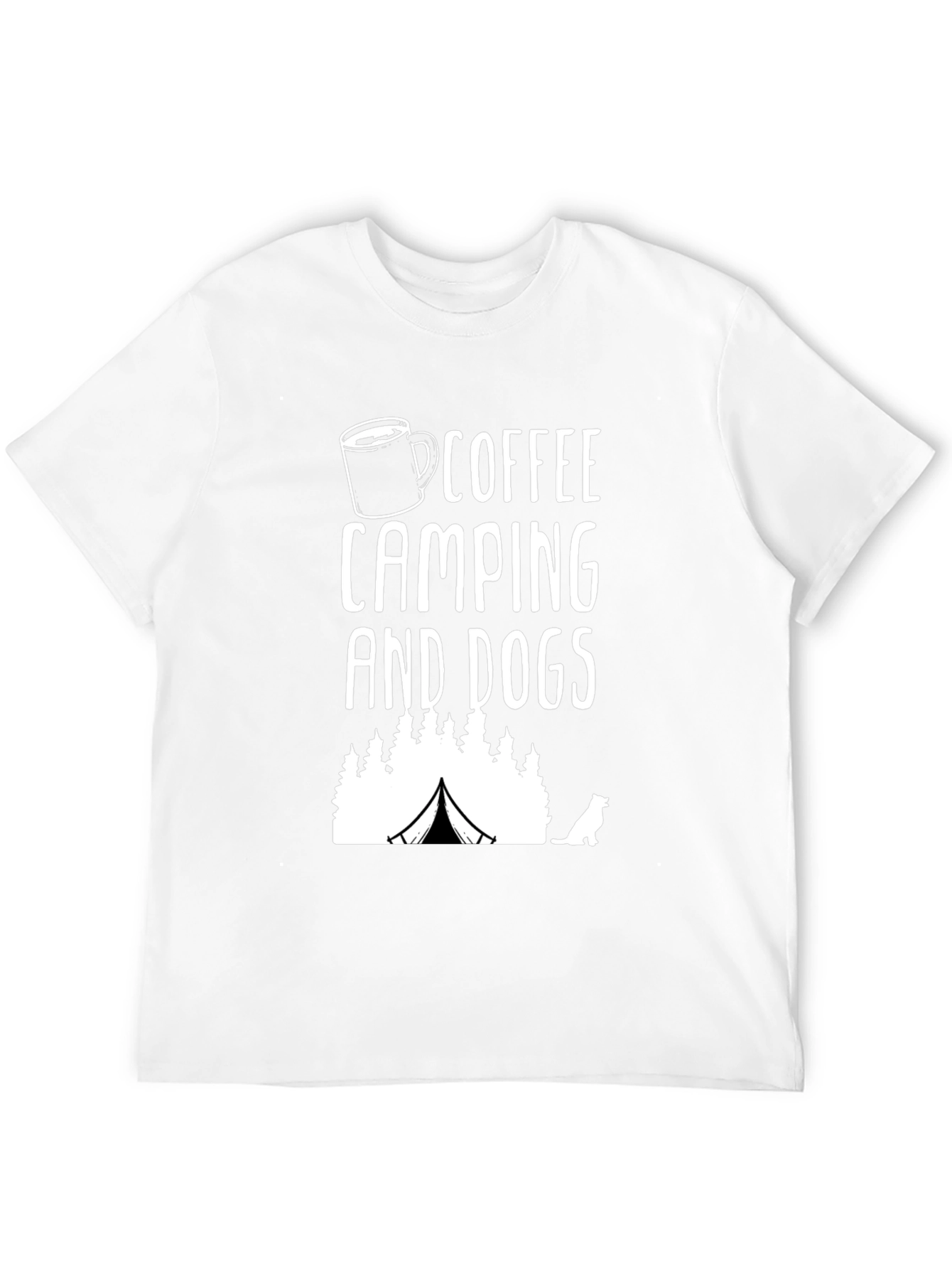 Coffee Camping and Dogs Graphic T-Shirt