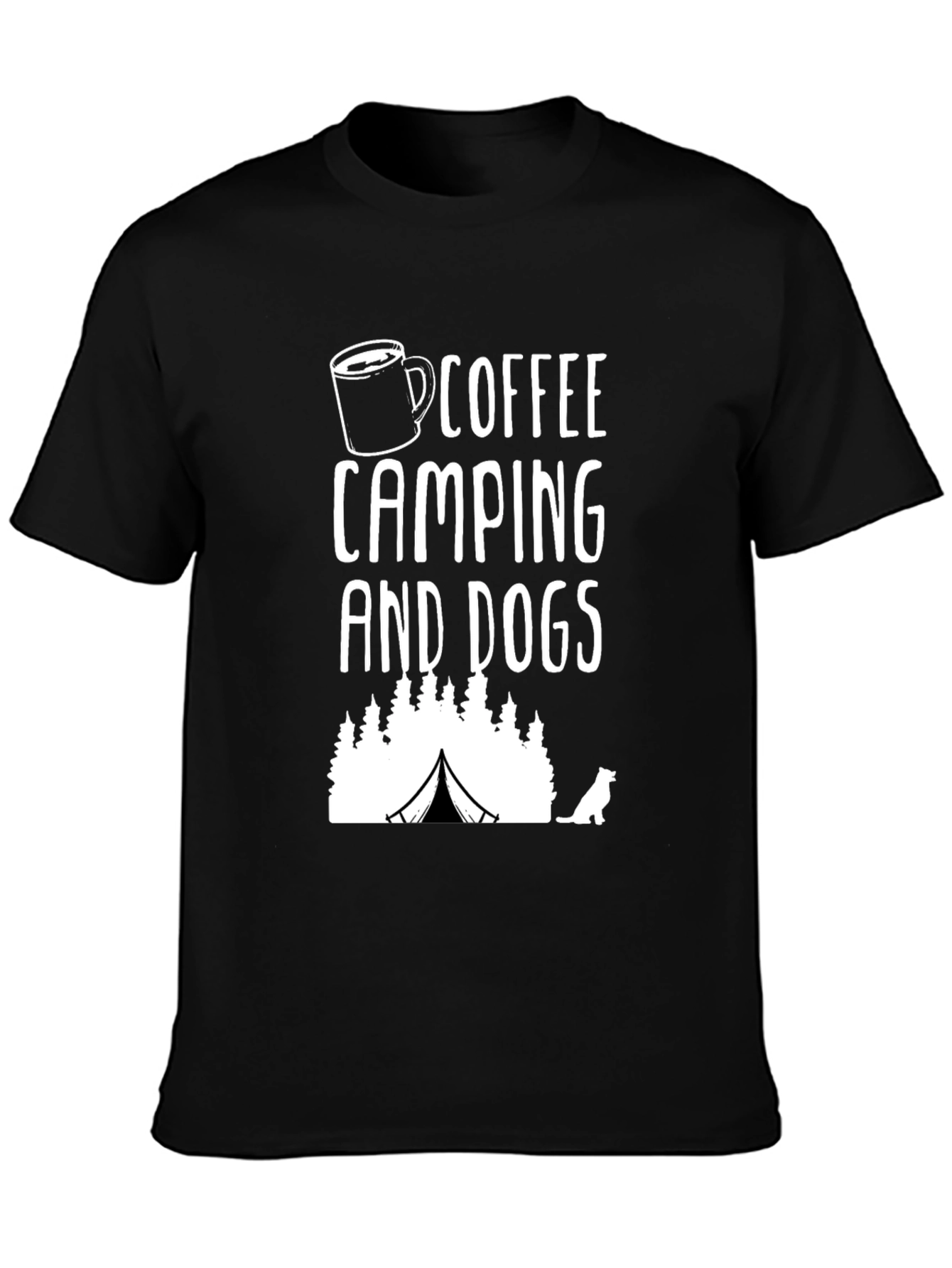 Coffee Camping and Dogs Graphic T-Shirt