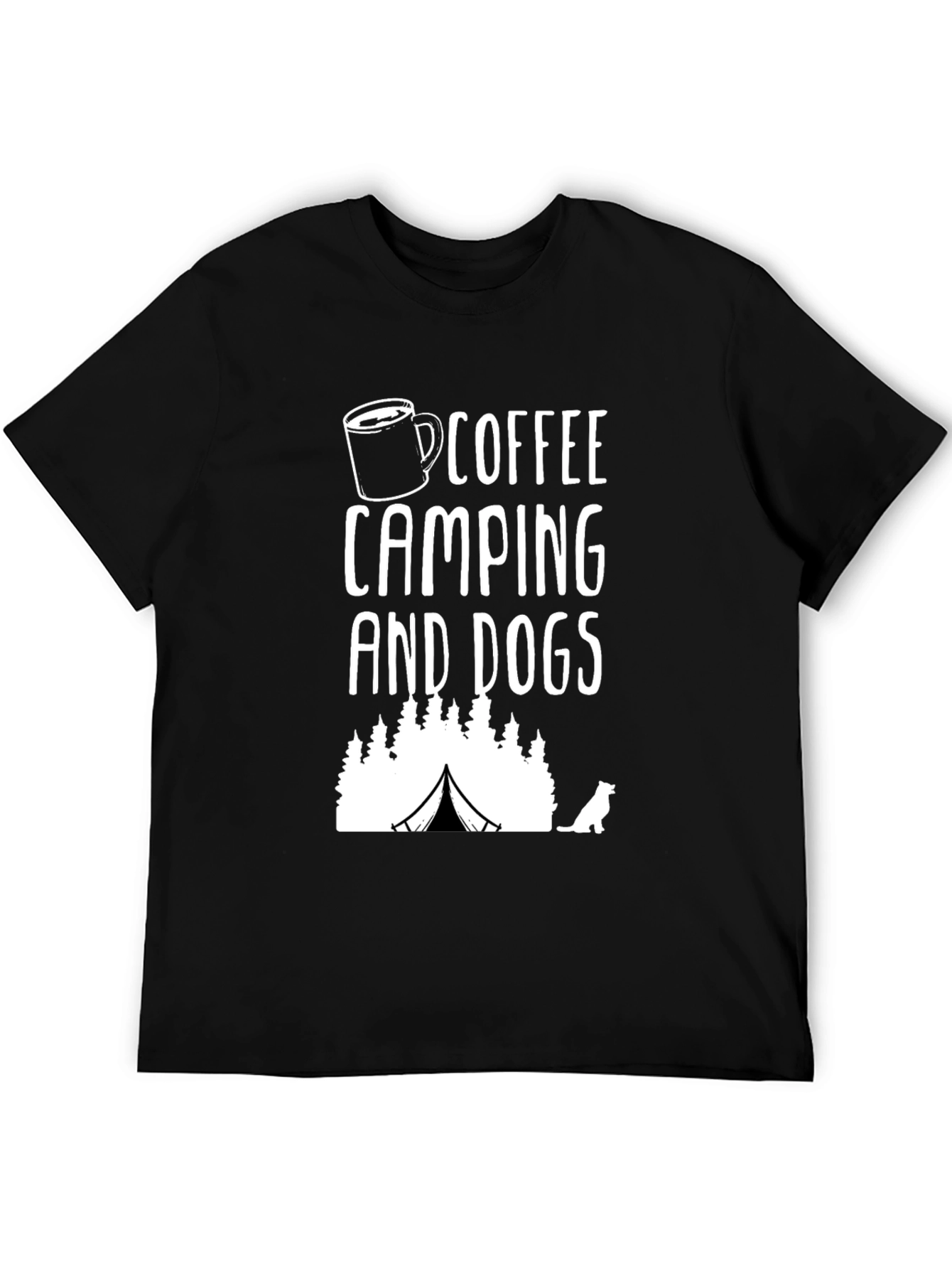 Coffee Camping and Dogs Graphic T-Shirt