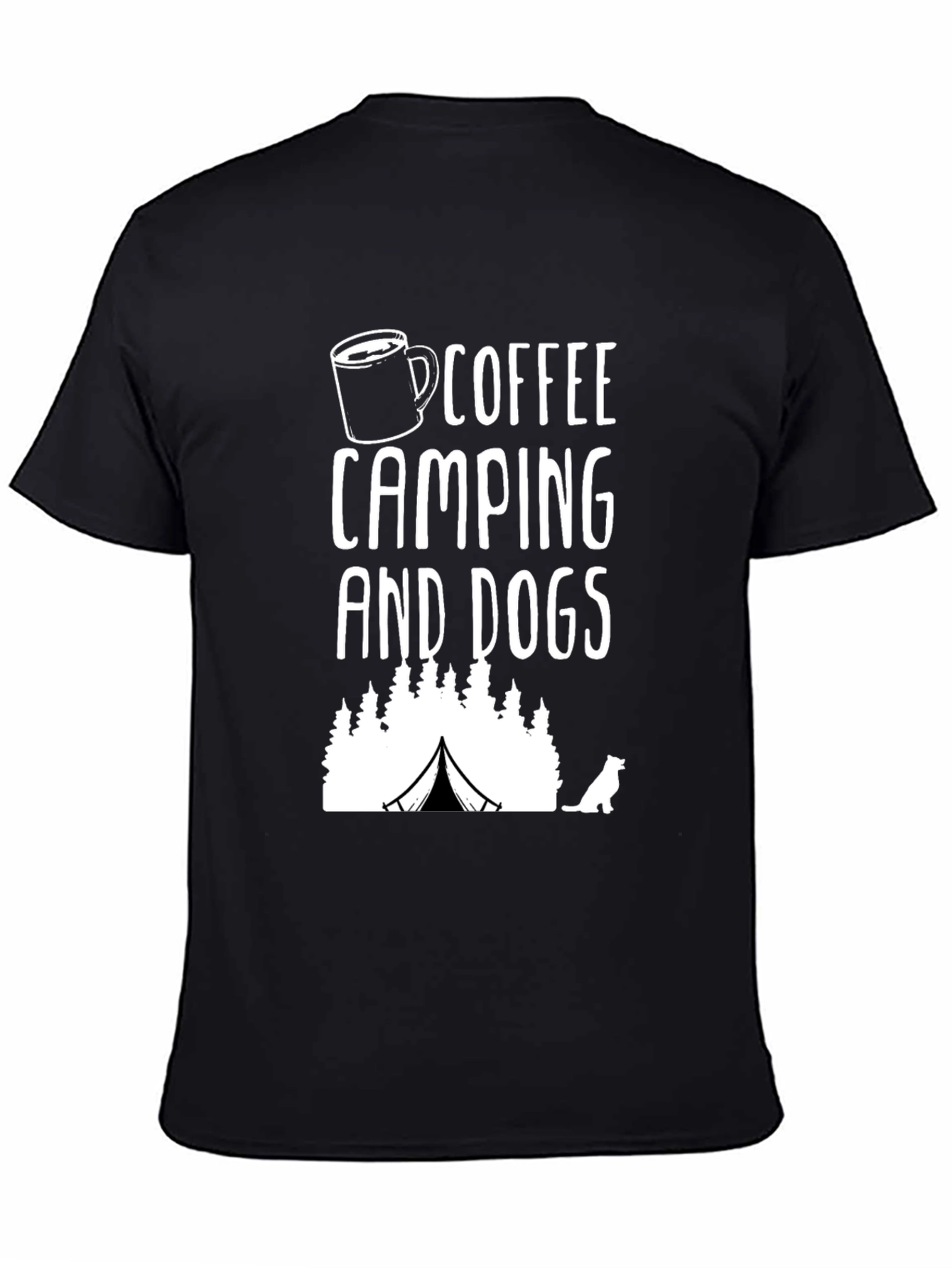 Coffee Camping and Dogs Graphic T-Shirt
