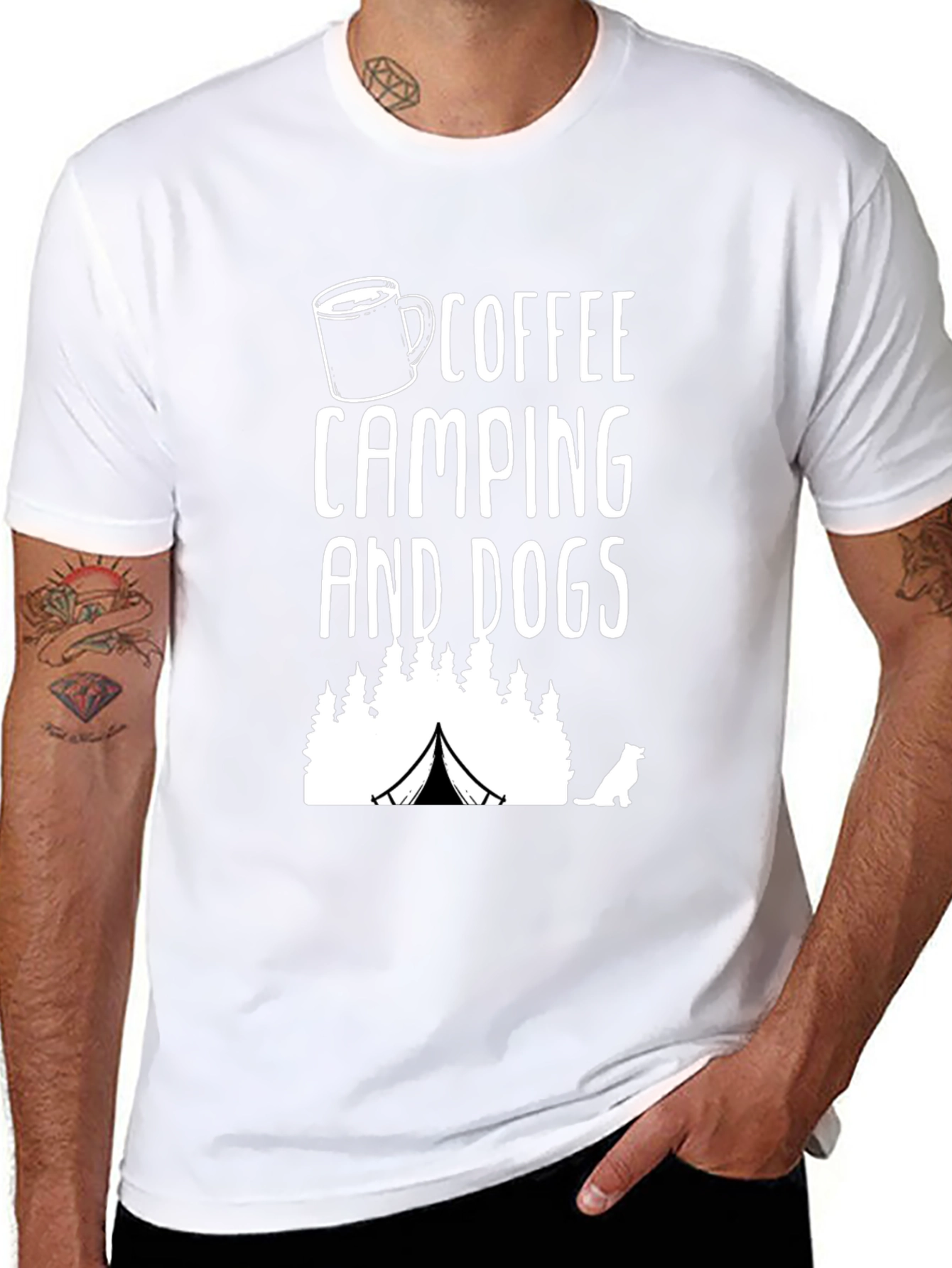 Coffee Camping and Dogs Graphic T-Shirt