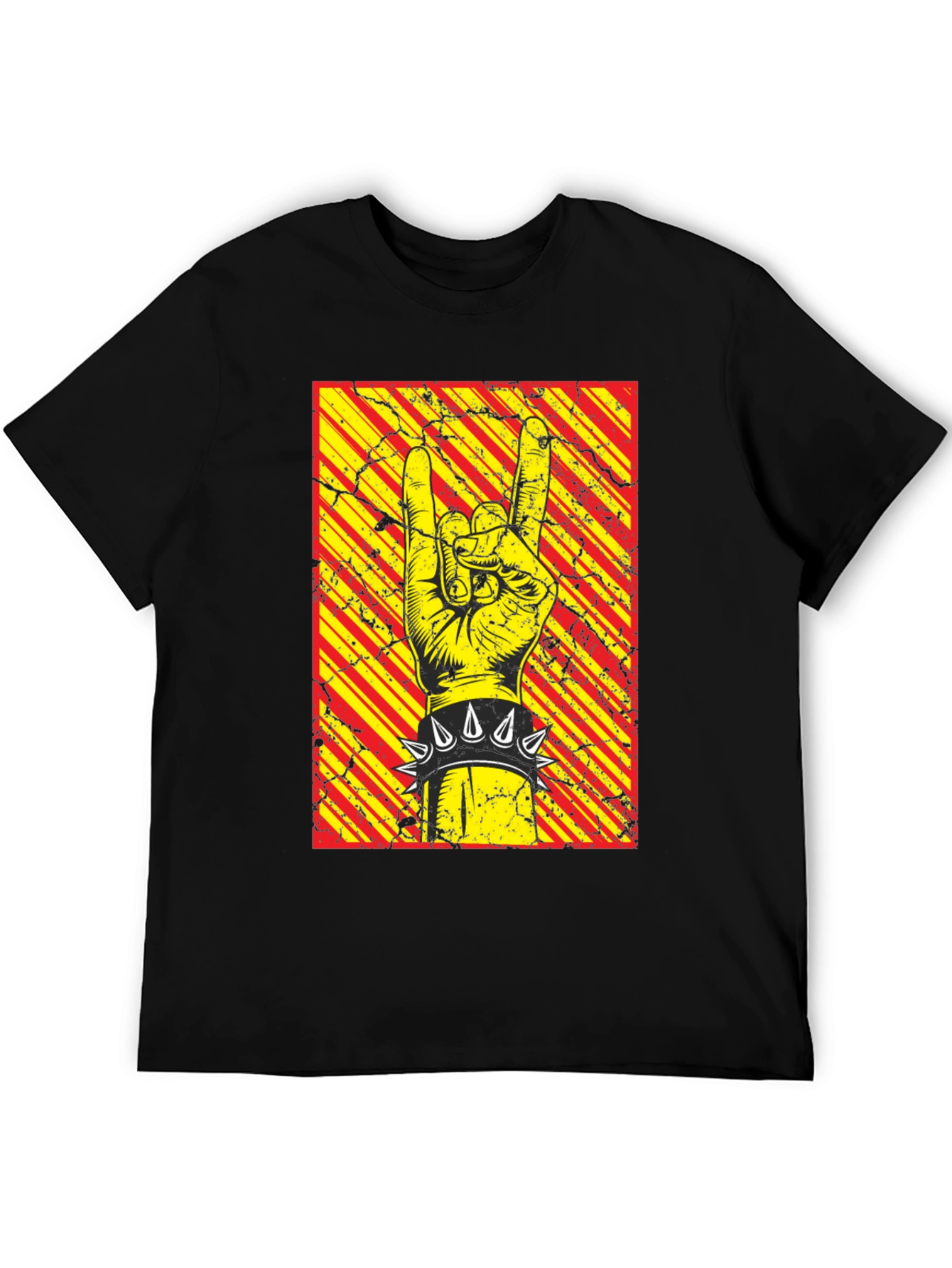 Rock On Graphic Tee - Black Cotton T-Shirt