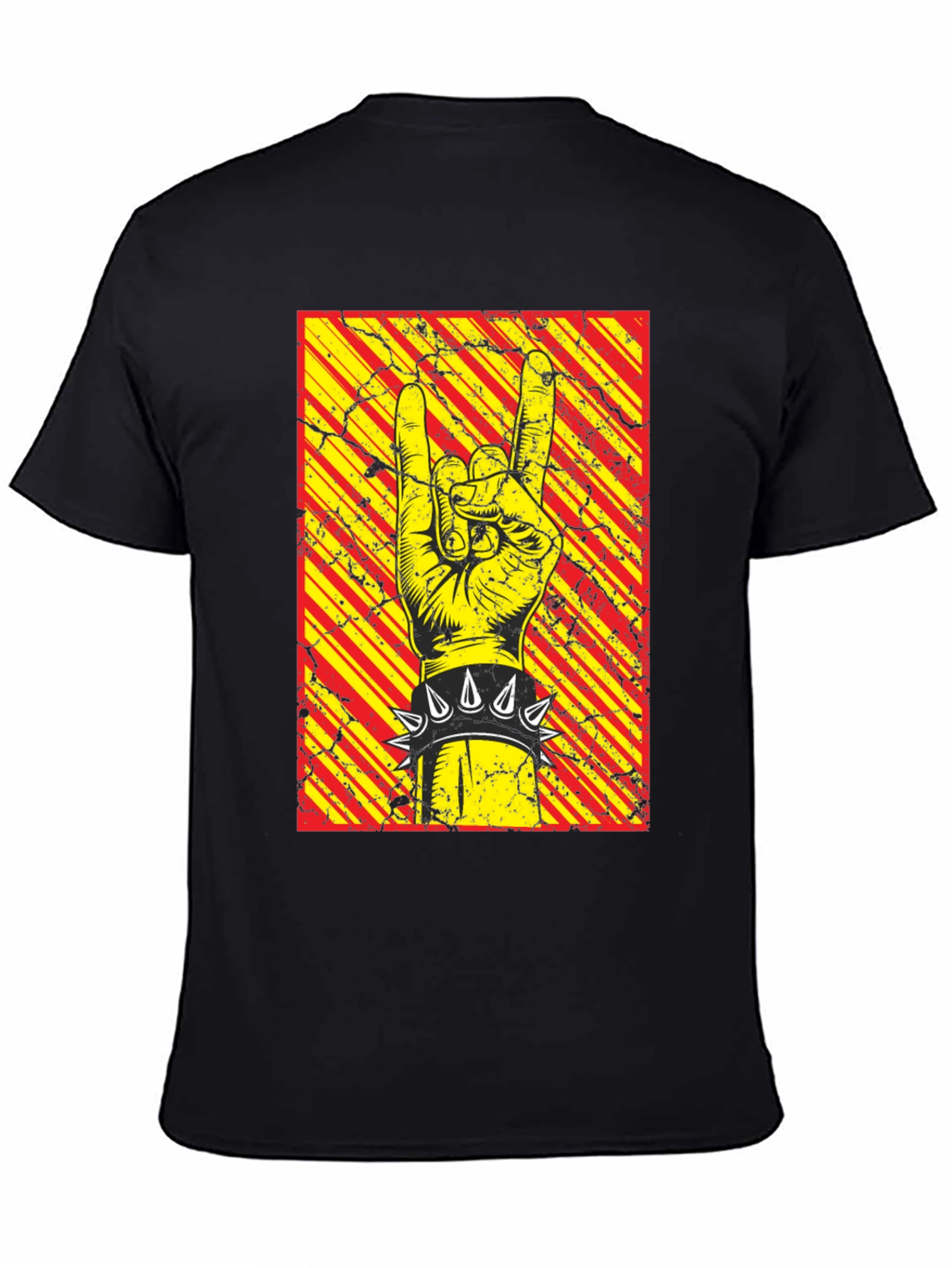 Rock On Graphic Tee - Black Cotton T-Shirt