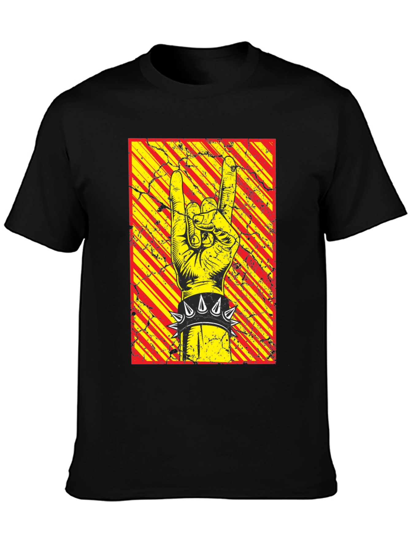 Rock On Graphic Tee - Black Cotton T-Shirt