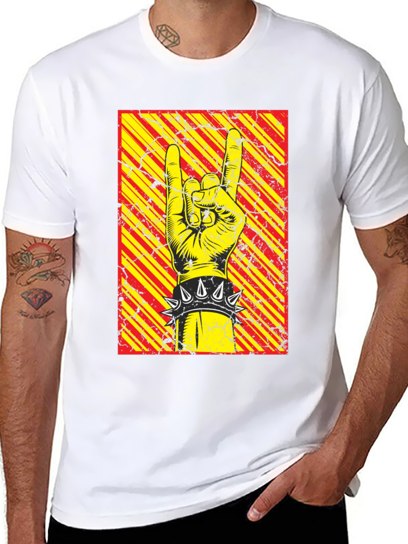 Rock On Graphic Tee - Black Cotton T-Shirt