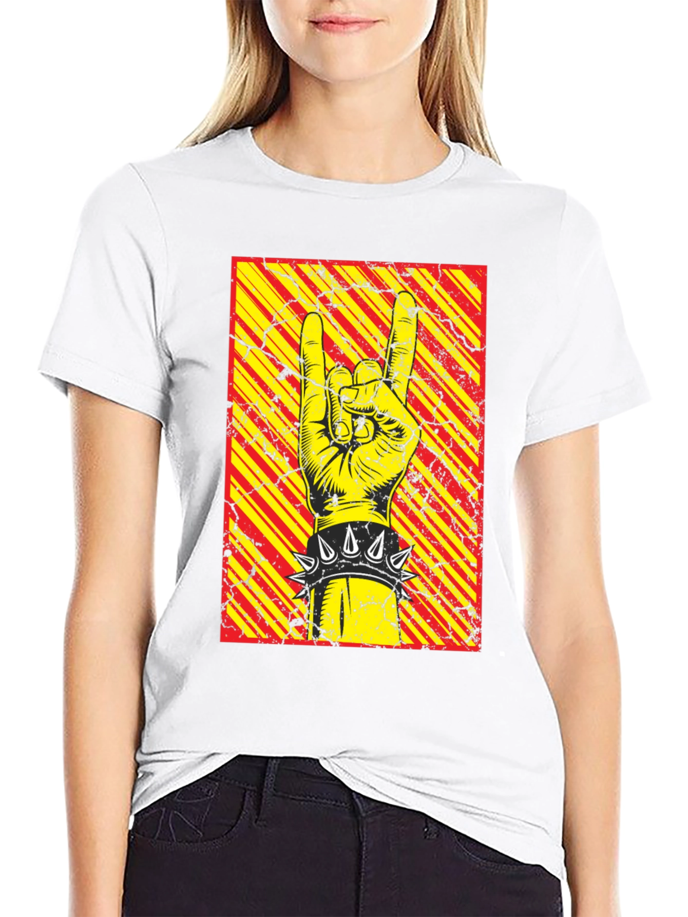 Rock On Graphic Tee - Black Cotton T-Shirt