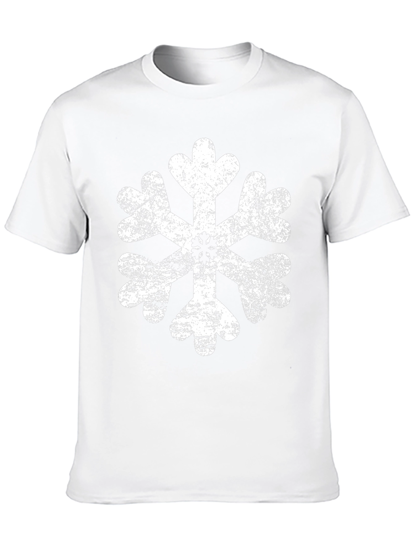 Distressed Snowflake Graphic Tee - Black Cotton Blend
