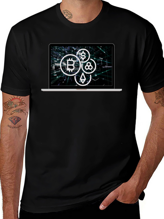 Crypto Laptop T-Shirt - Bitcoin Ethereum & More!