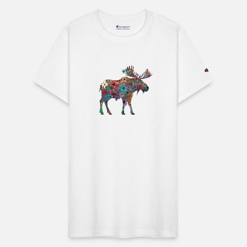Floral Moose Elk Deer Wild Animal Watercolor 3