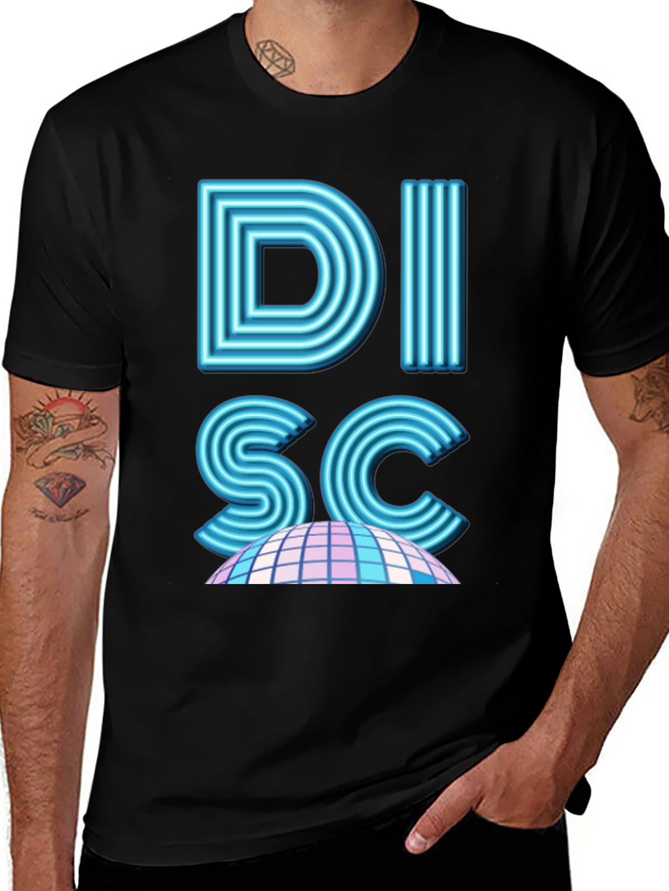 Retro Disco T-Shirt - Neon Light Design