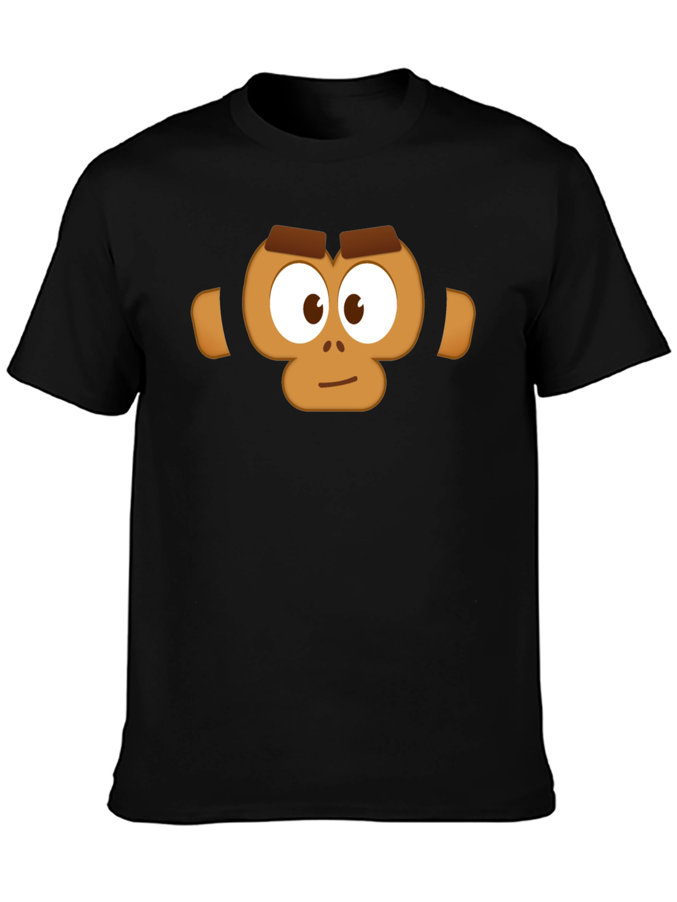 Monkey Face Graphic T-Shirt - Casual Black Tee