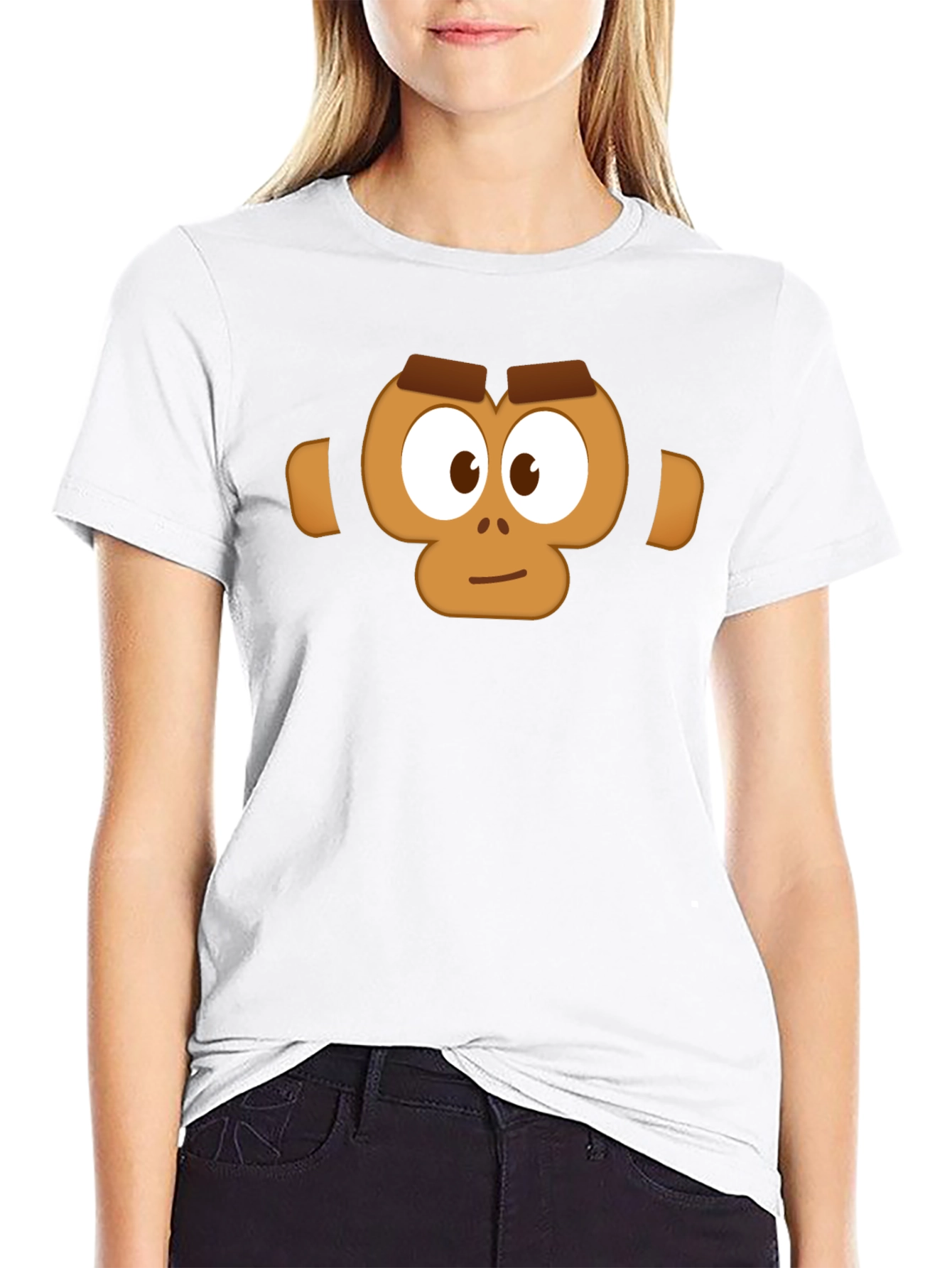 Monkey Face Graphic T-Shirt - Casual Black Tee