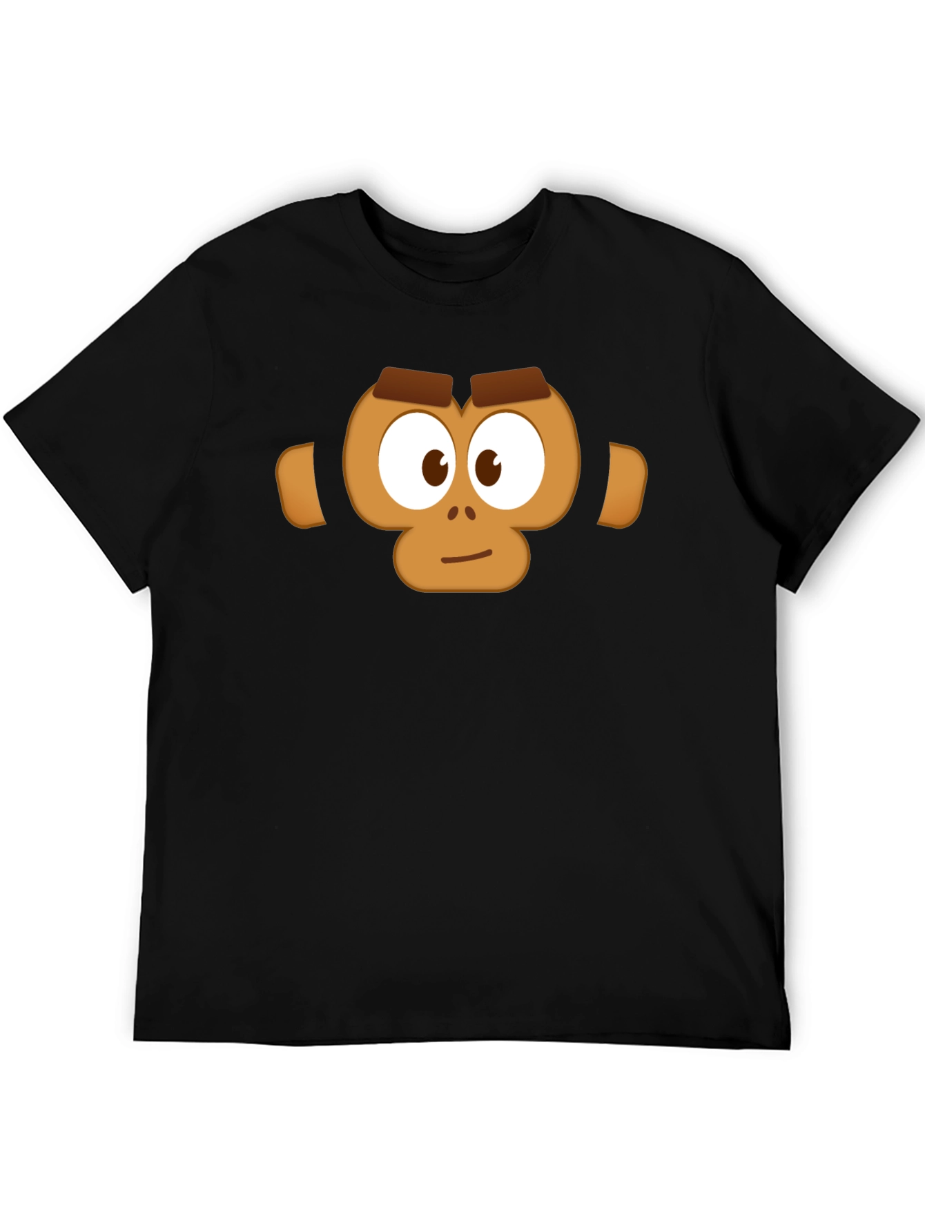 Monkey Face Graphic T-Shirt - Casual Black Tee