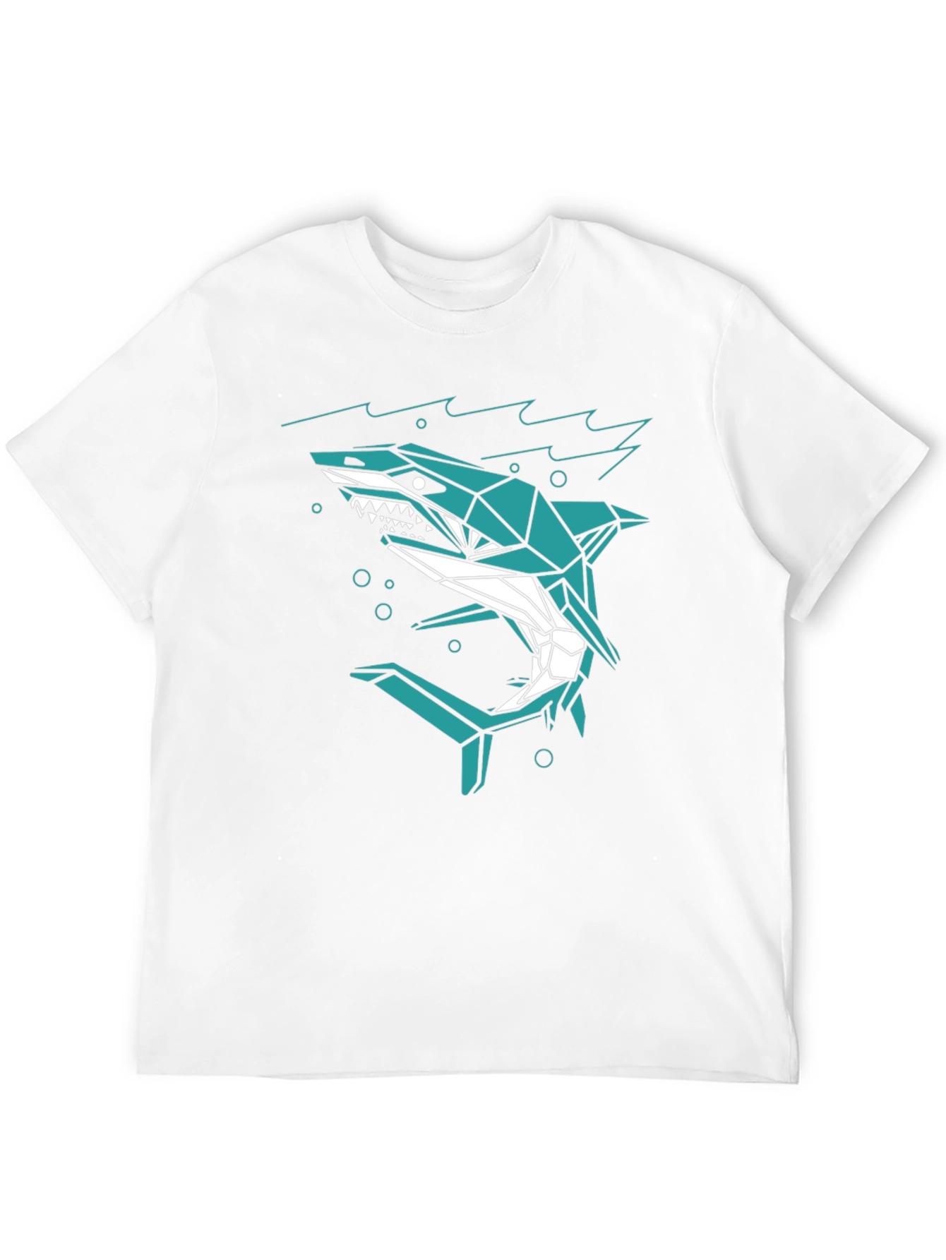 Geometric Shark Graphic Print Mens T-Shirt
