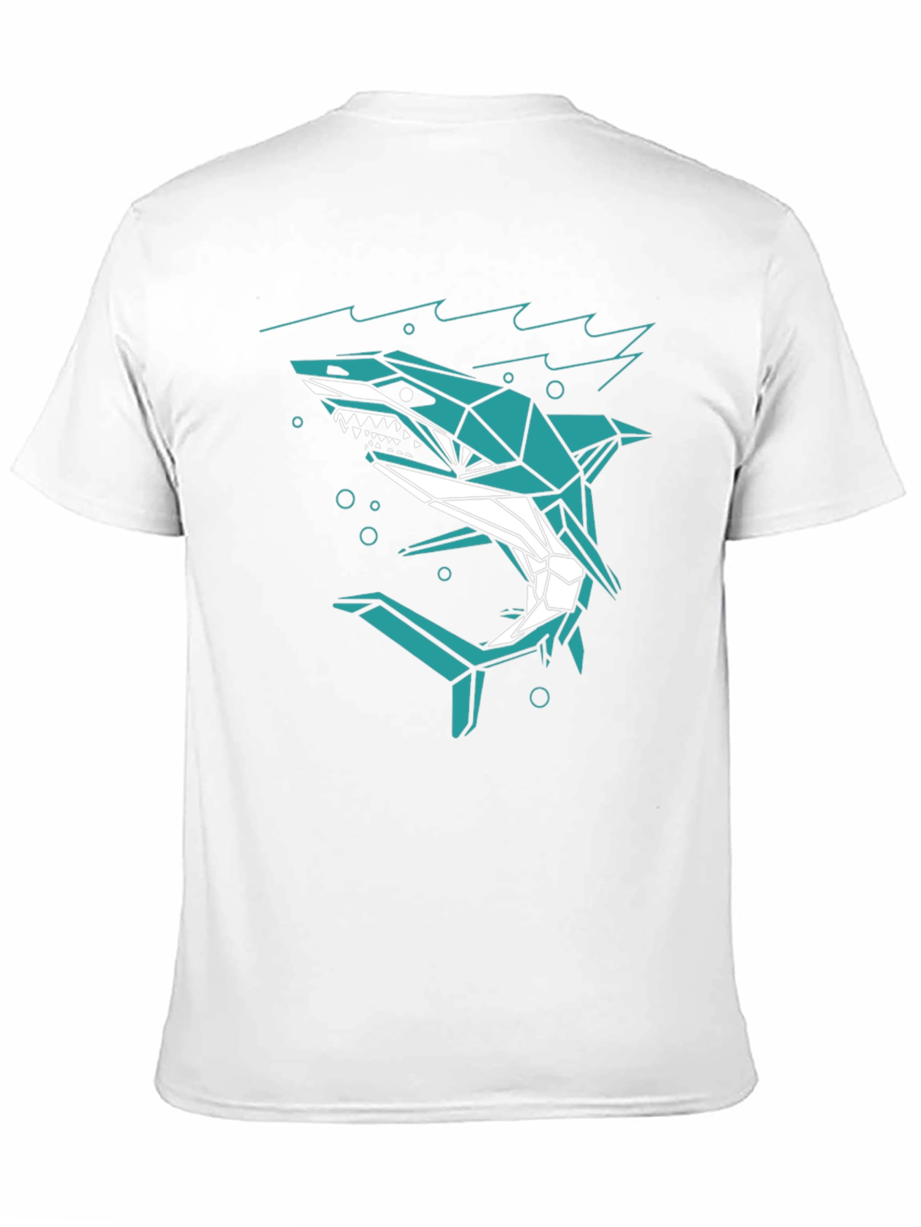 Geometric Shark Graphic Print Mens T-Shirt