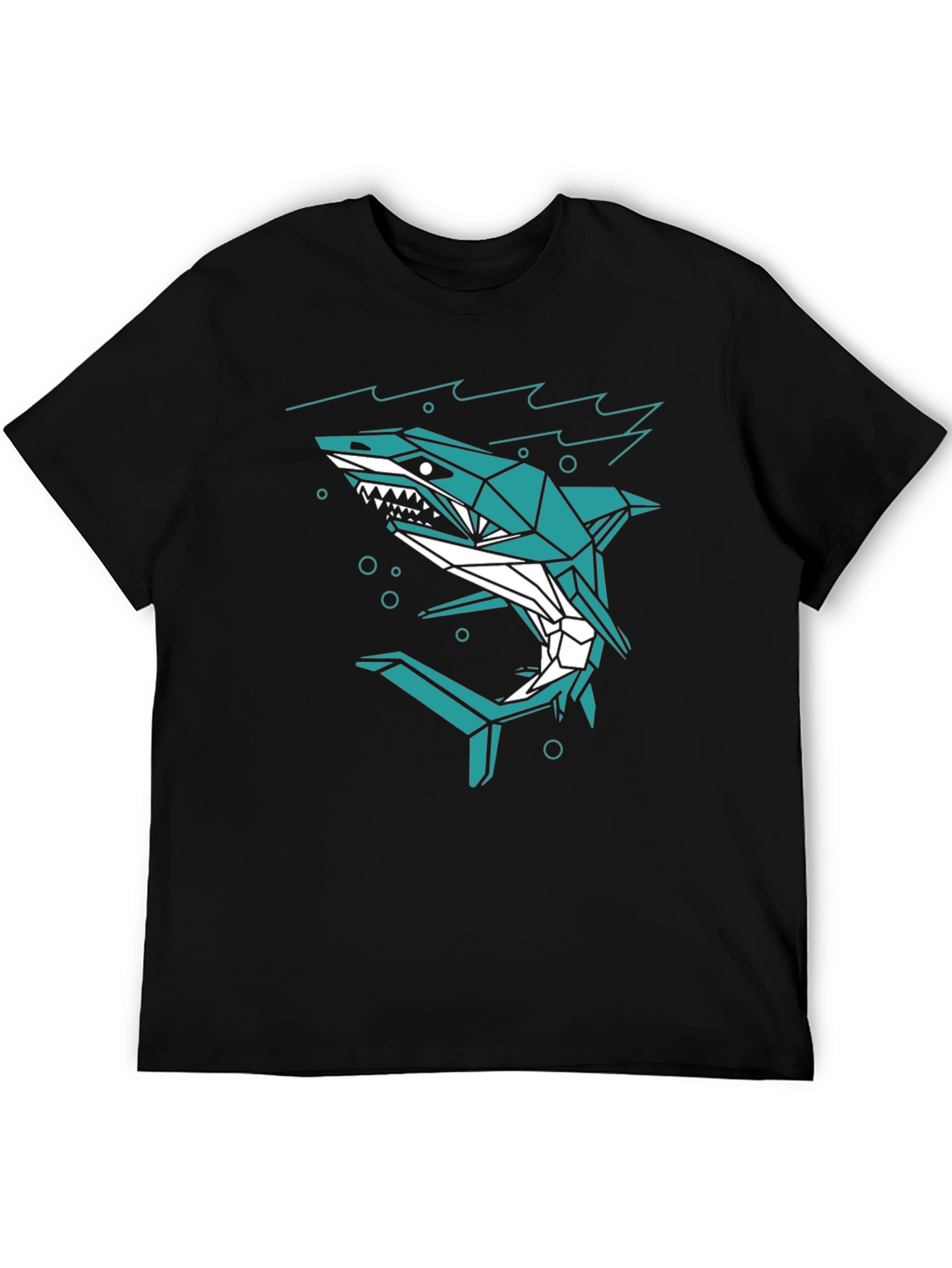 Geometric Shark Graphic Print Mens T-Shirt
