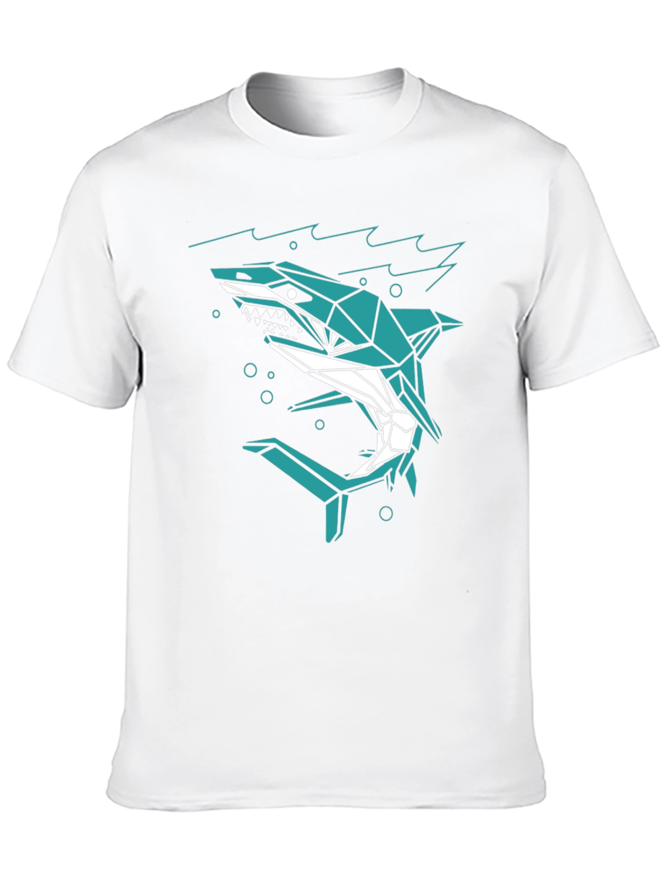 Geometric Shark Graphic Print Mens T-Shirt