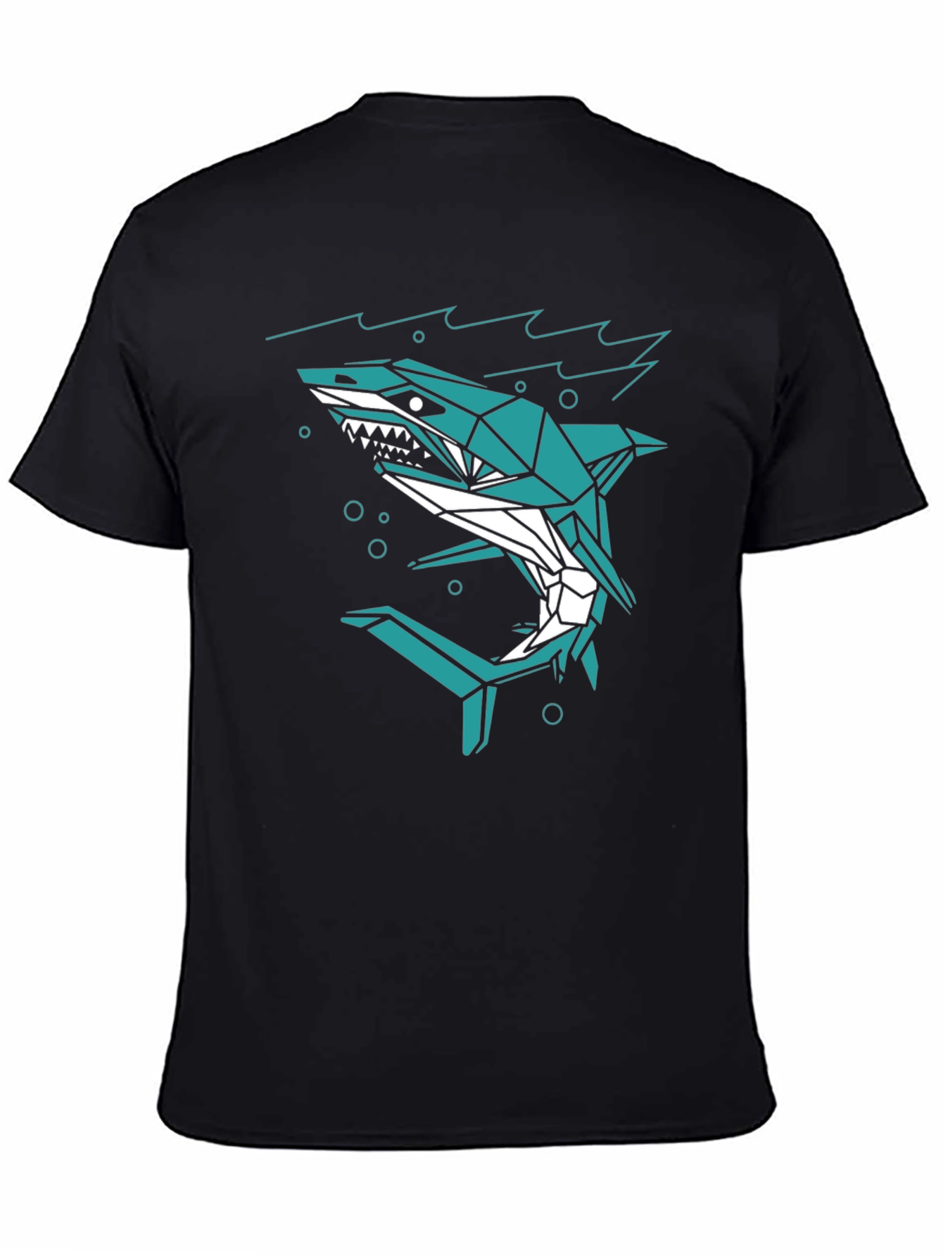 Geometric Shark Graphic Print Mens T-Shirt