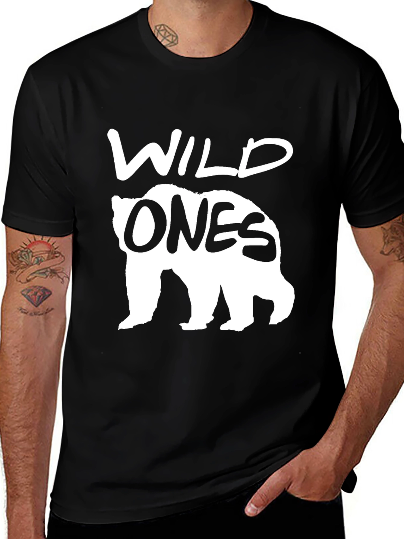 Wild Ones Bear Graphic Tee - Black Unisex T-Shirt