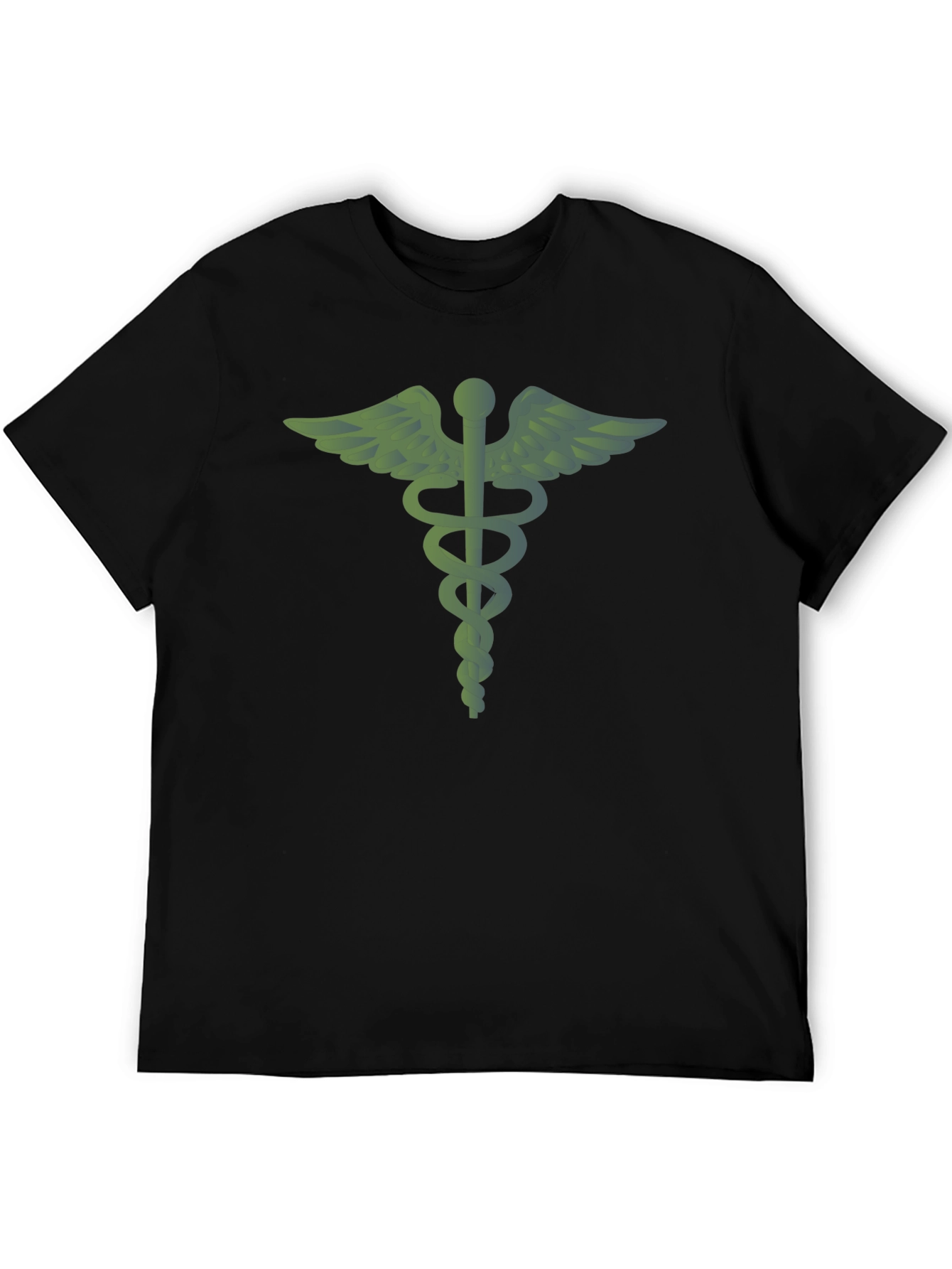 Green Caduceus Graphic Tee - Black