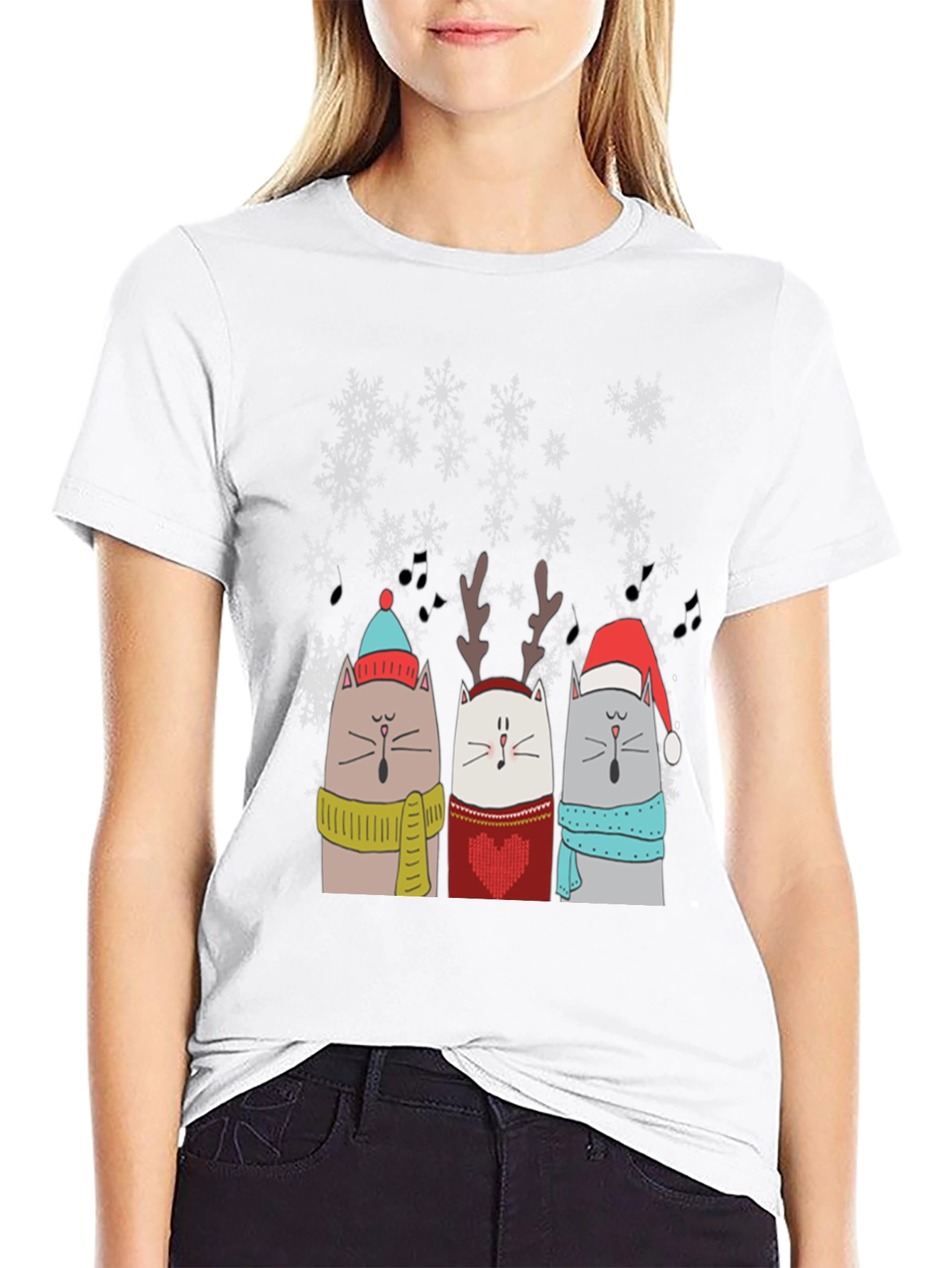 Festive Singing Cats Christmas T-Shirt