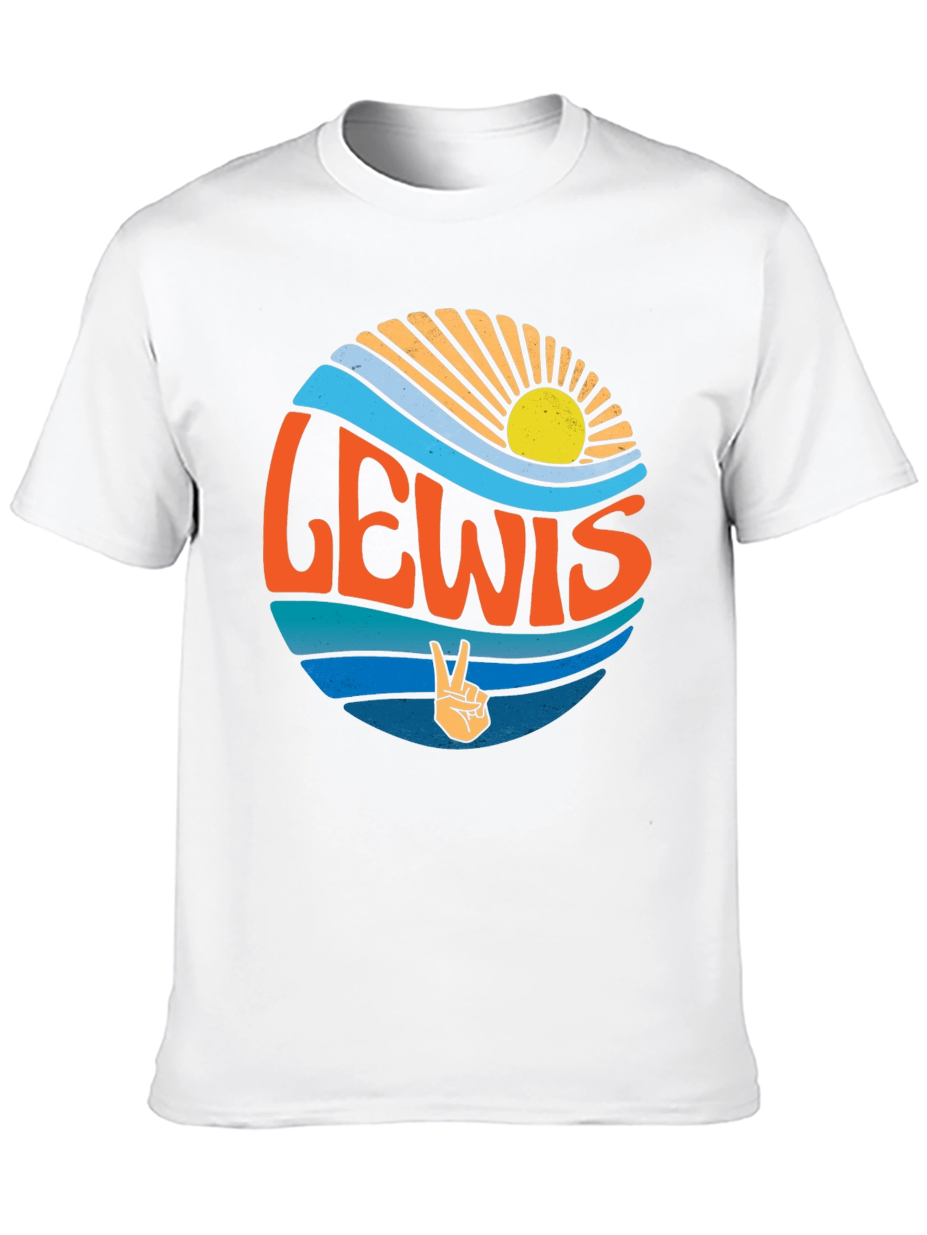 Retro LEWIS Graphic T-Shirt - Black