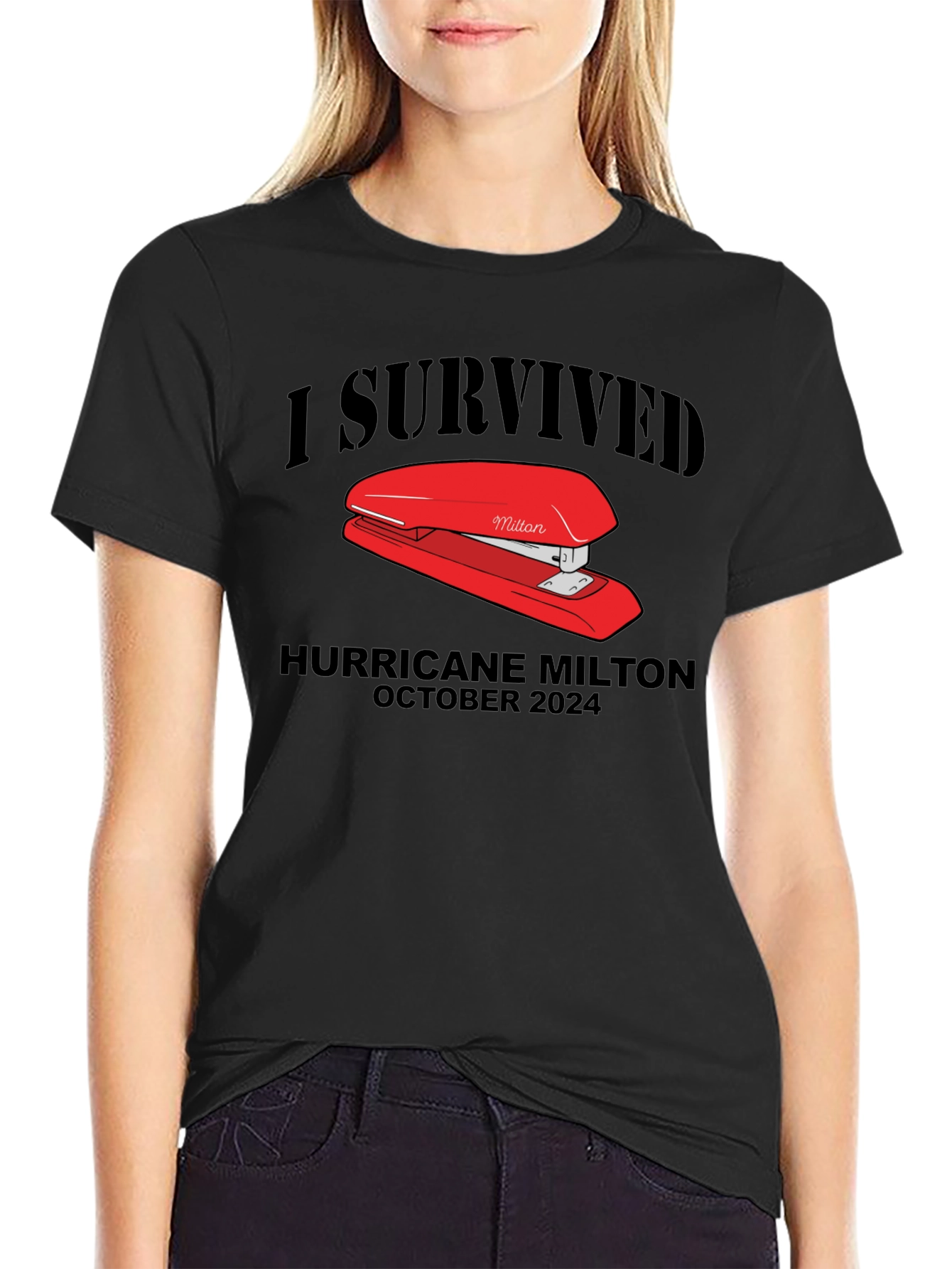 I Survived Hurricane Milton Stapler T-Shirt