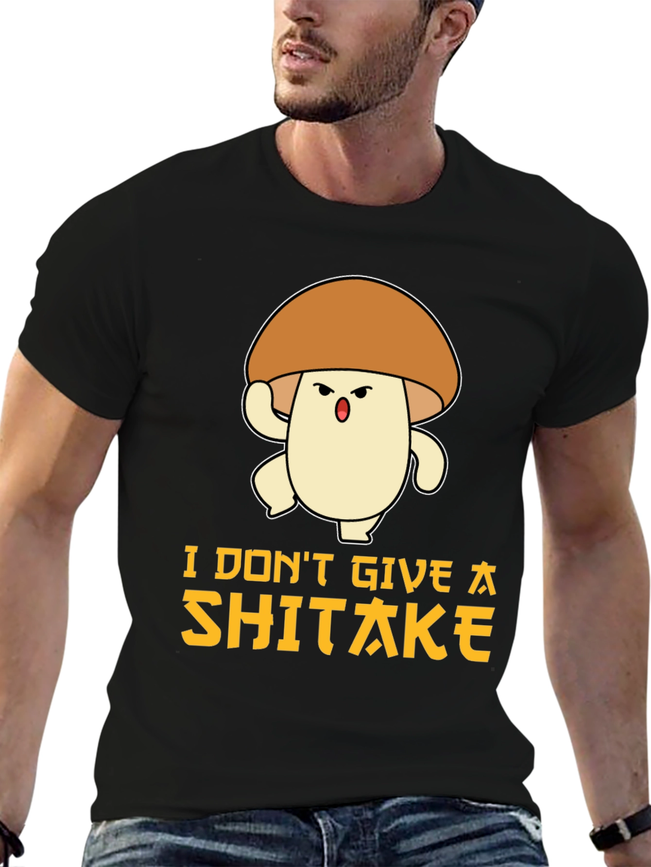 Funny Mushroom T-Shirt: I Dont Give A Shiitake