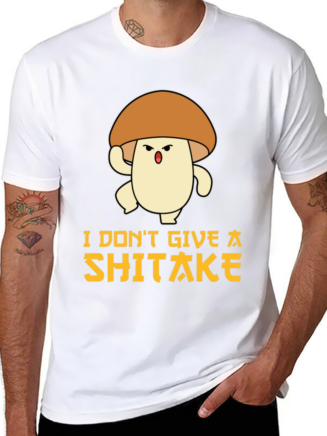 Funny Mushroom T-Shirt: I Dont Give A Shiitake