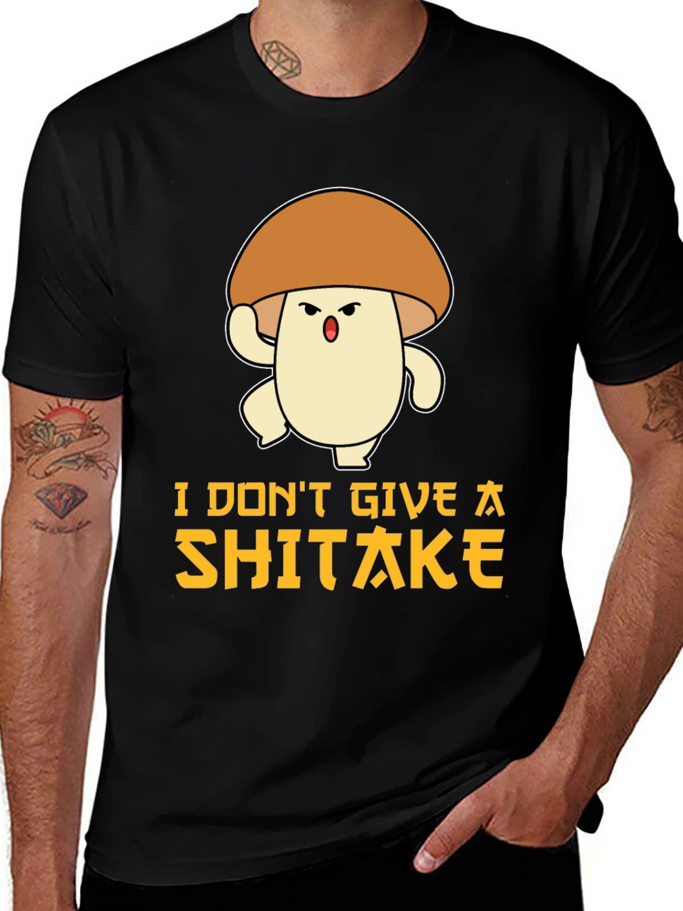 Funny Mushroom T-Shirt: I Dont Give A Shiitake